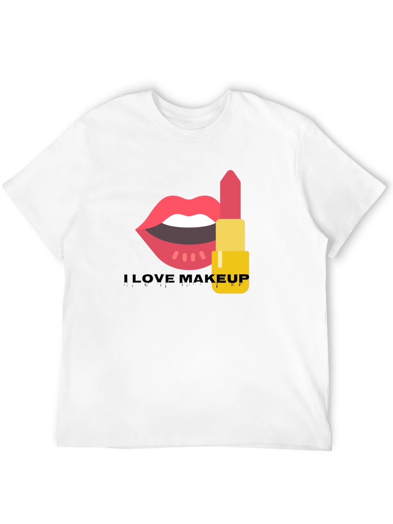 I Love Makeup Graphic Tee Black Cotton