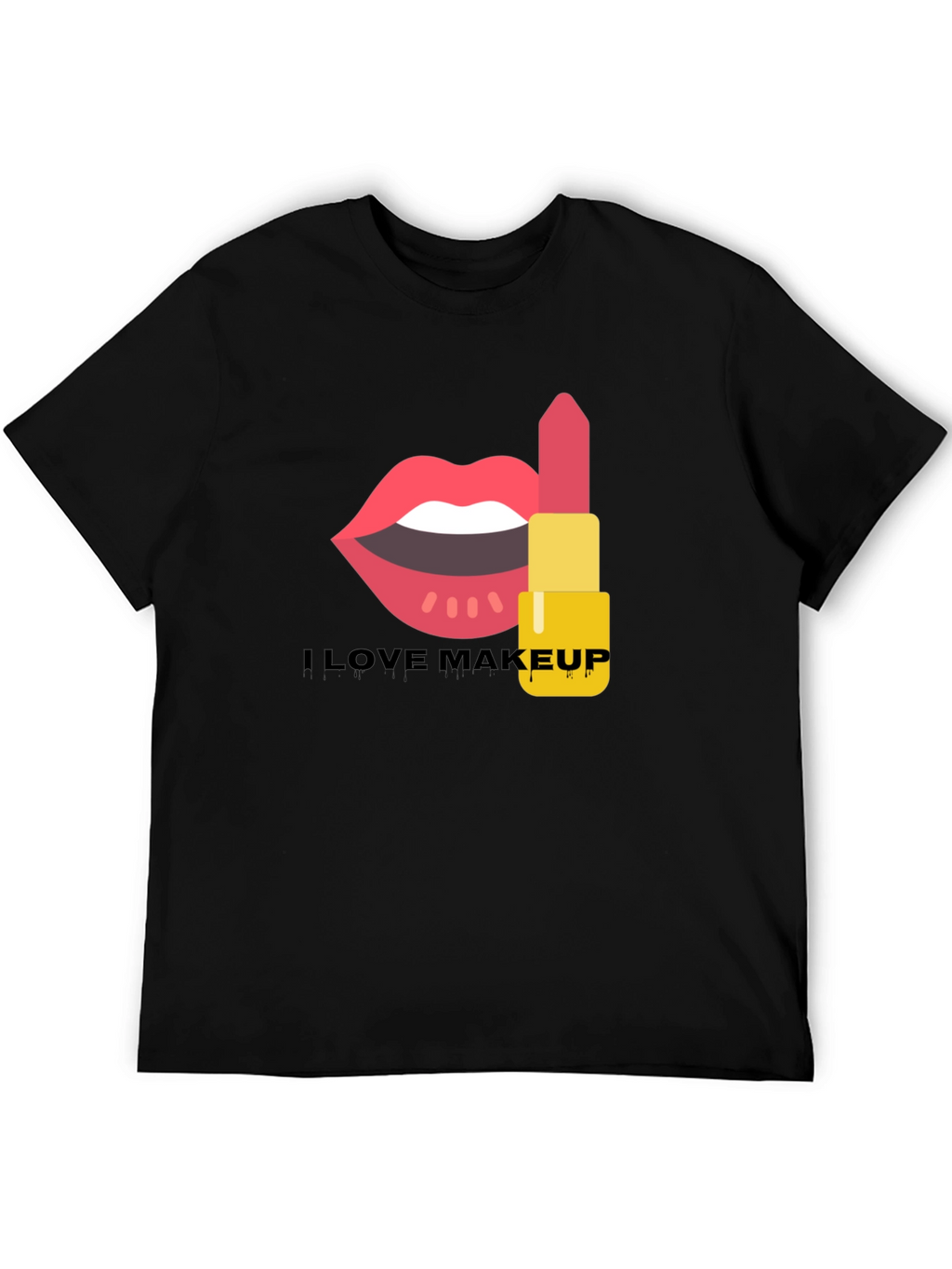 I Love Makeup Graphic Tee Black Cotton