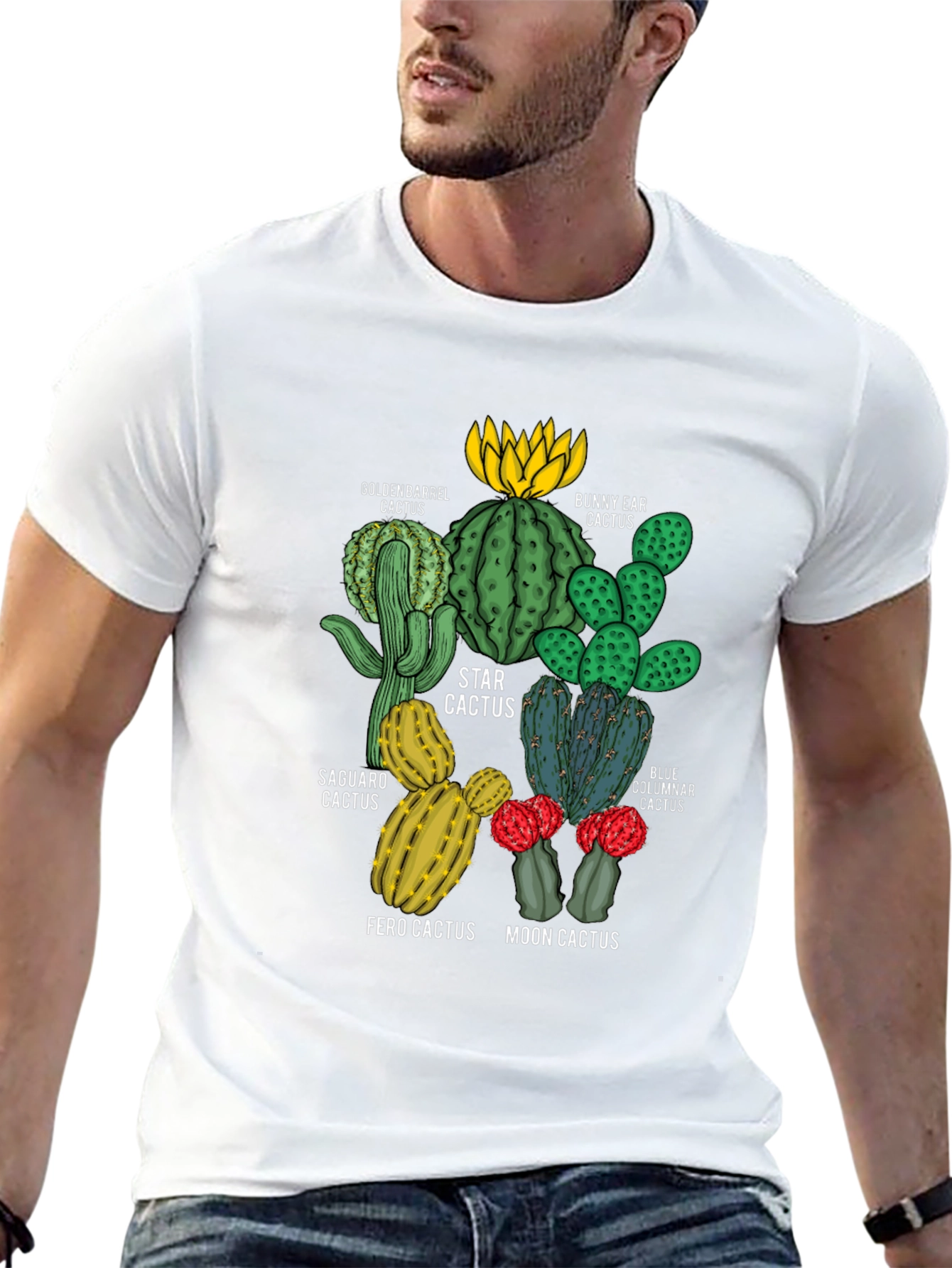 Cactus Variety T-Shirt | Unique Botanical Design