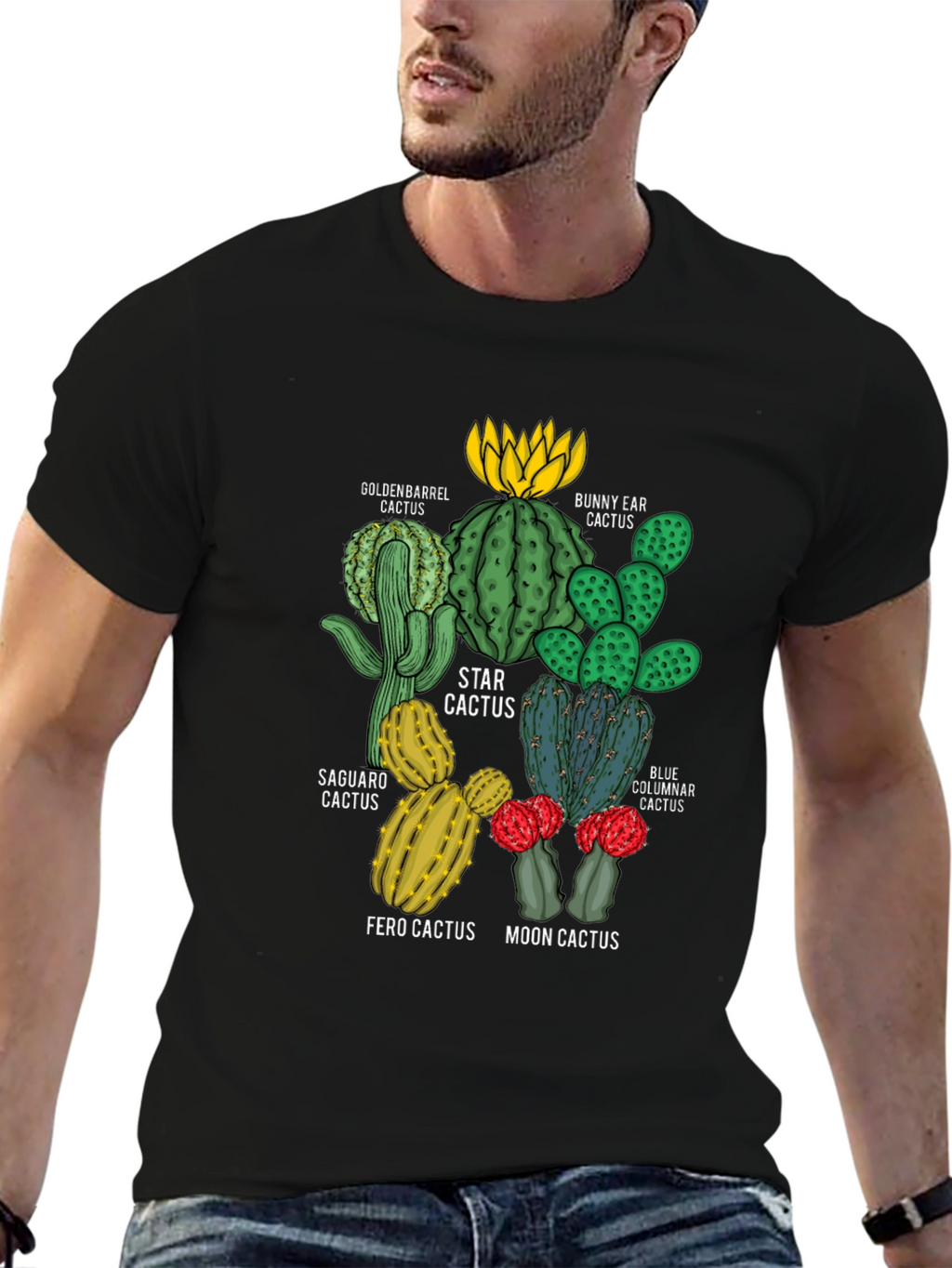 Cactus Variety T-Shirt | Unique Botanical Design