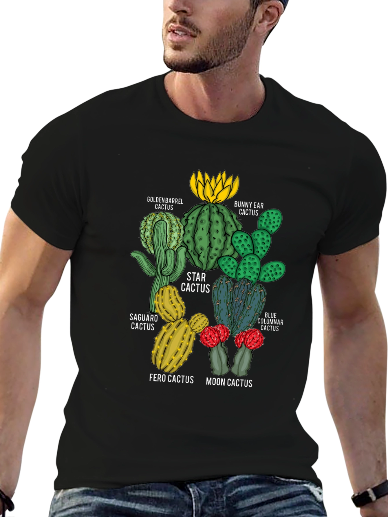 Cactus Variety T-Shirt | Unique Botanical Design