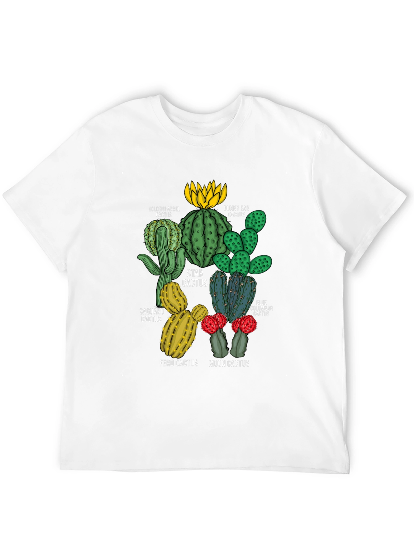 Cactus Variety T-Shirt | Unique Botanical Design