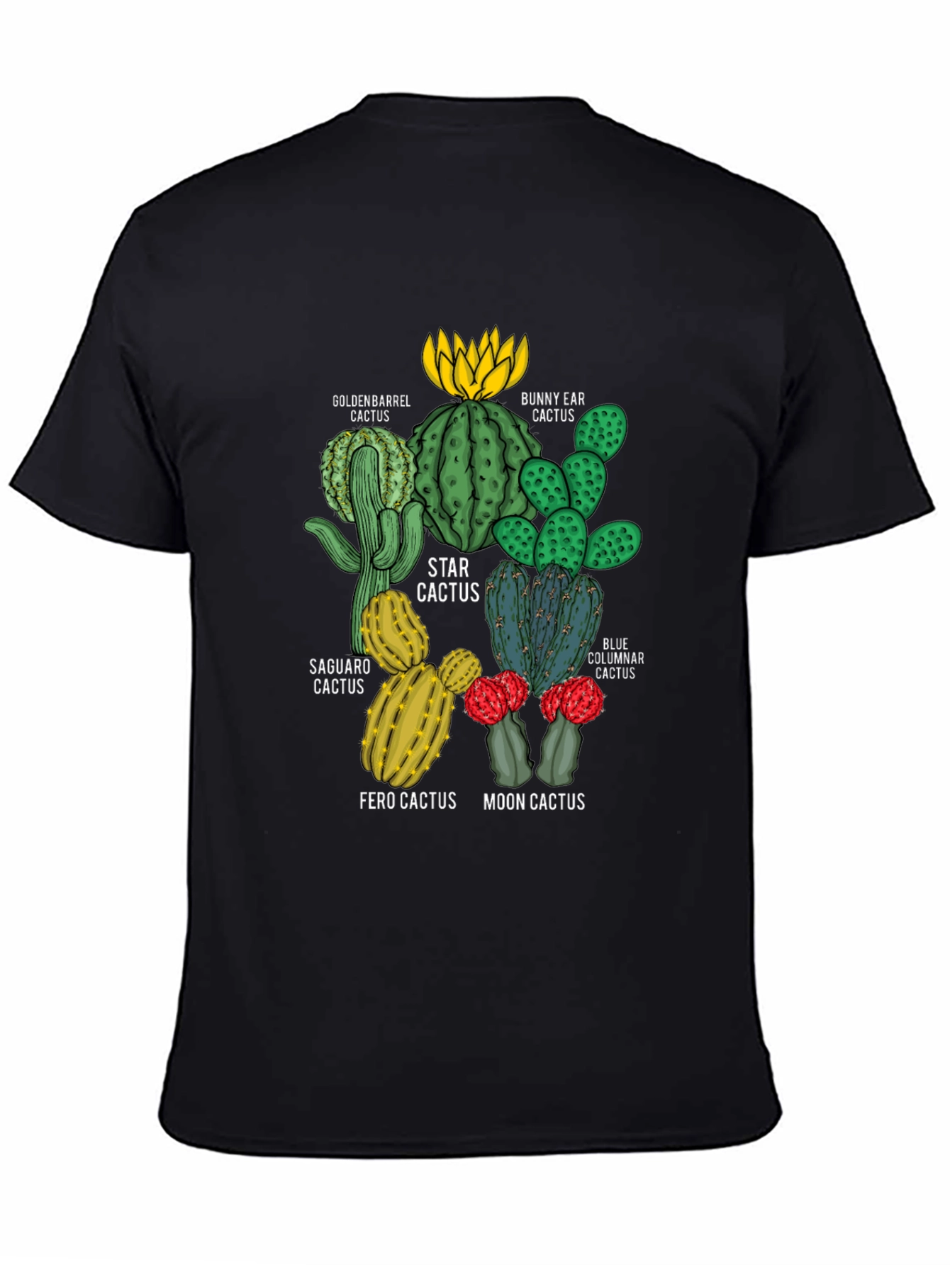 Cactus Variety T-Shirt | Unique Botanical Design