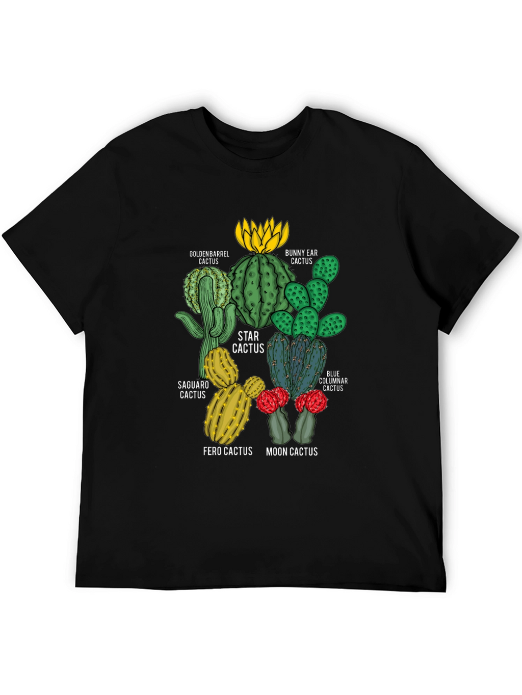 Cactus Variety T-Shirt | Unique Botanical Design