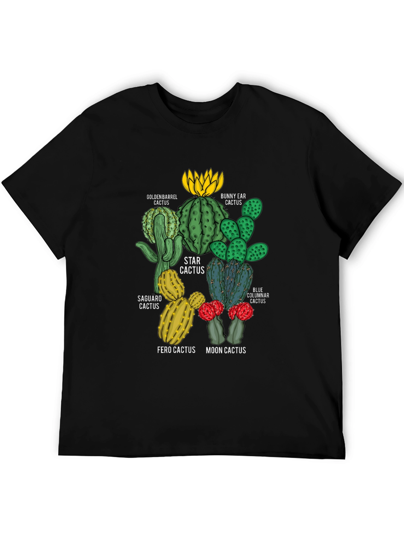 Cactus Variety T-Shirt | Unique Botanical Design
