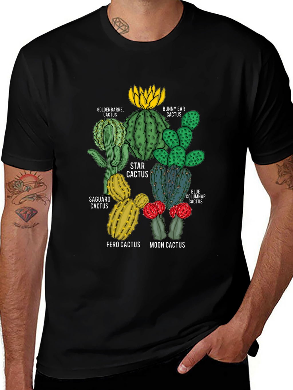 Cactus Variety T-Shirt | Unique Botanical Design