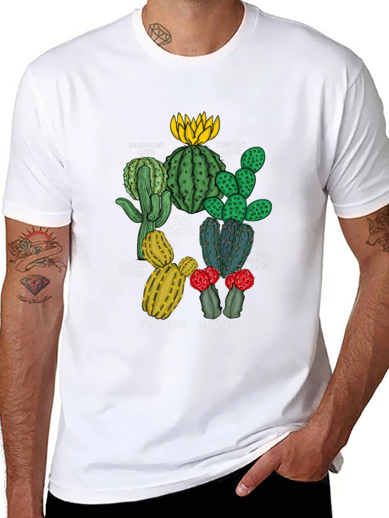 Cactus Variety T-Shirt | Unique Botanical Design