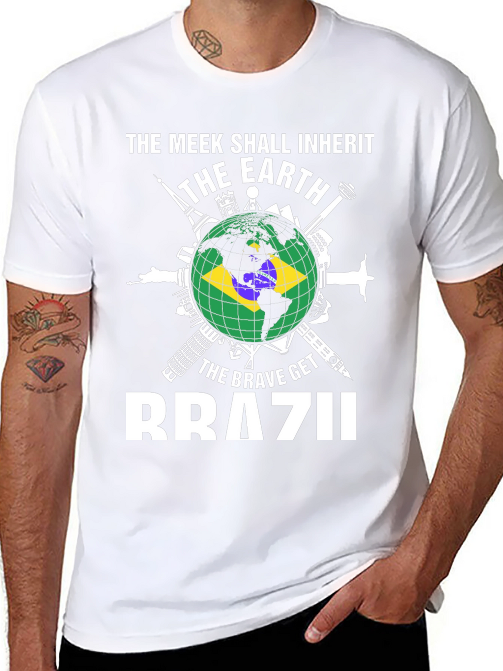 Brazil Globe Graphic T-Shirt - Meek & Brave