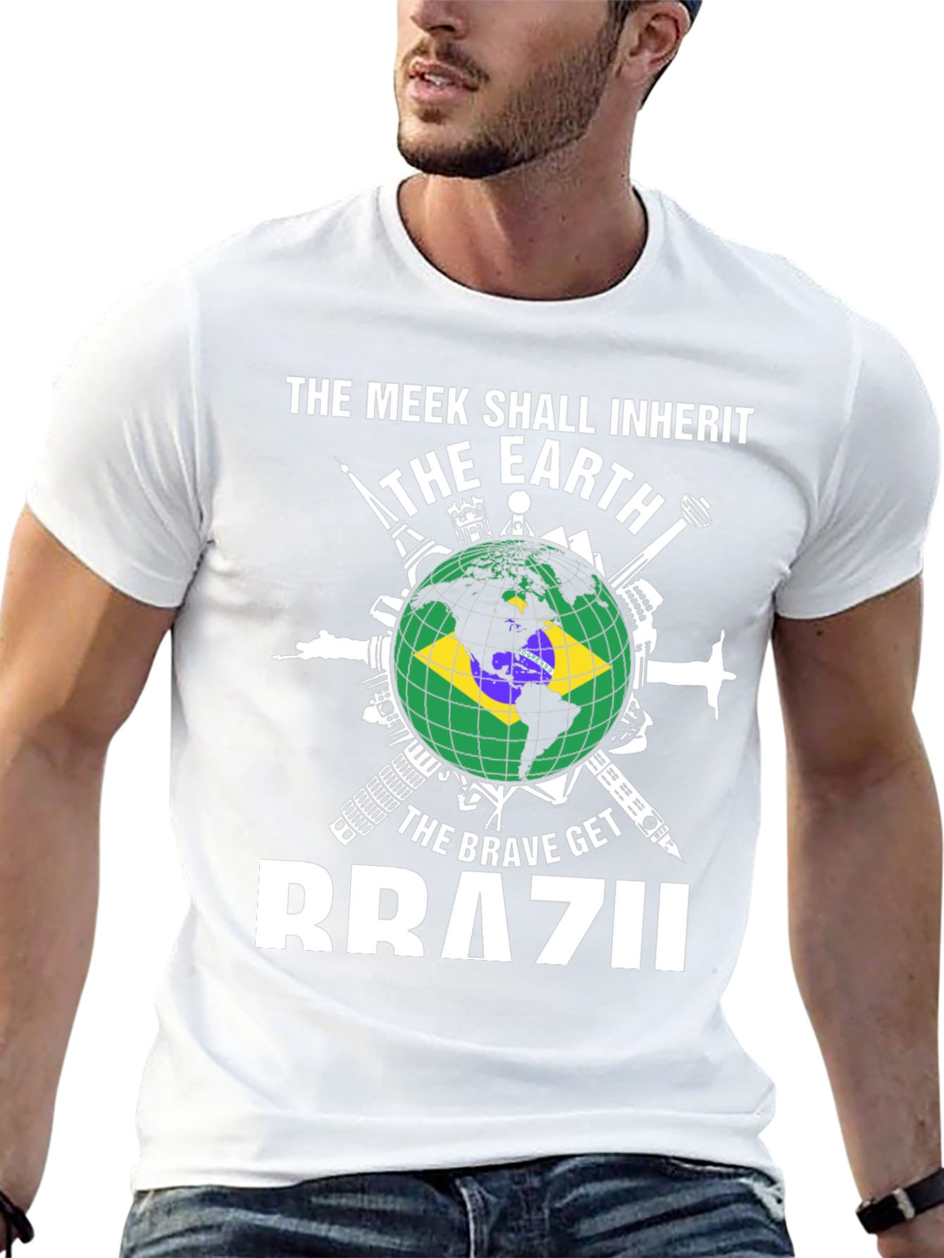 Brazil Globe Graphic T-Shirt - Meek & Brave