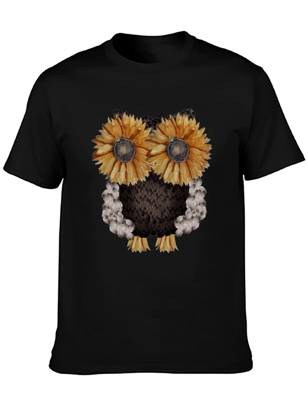 Sunflower Owl Graphic Tee - Black