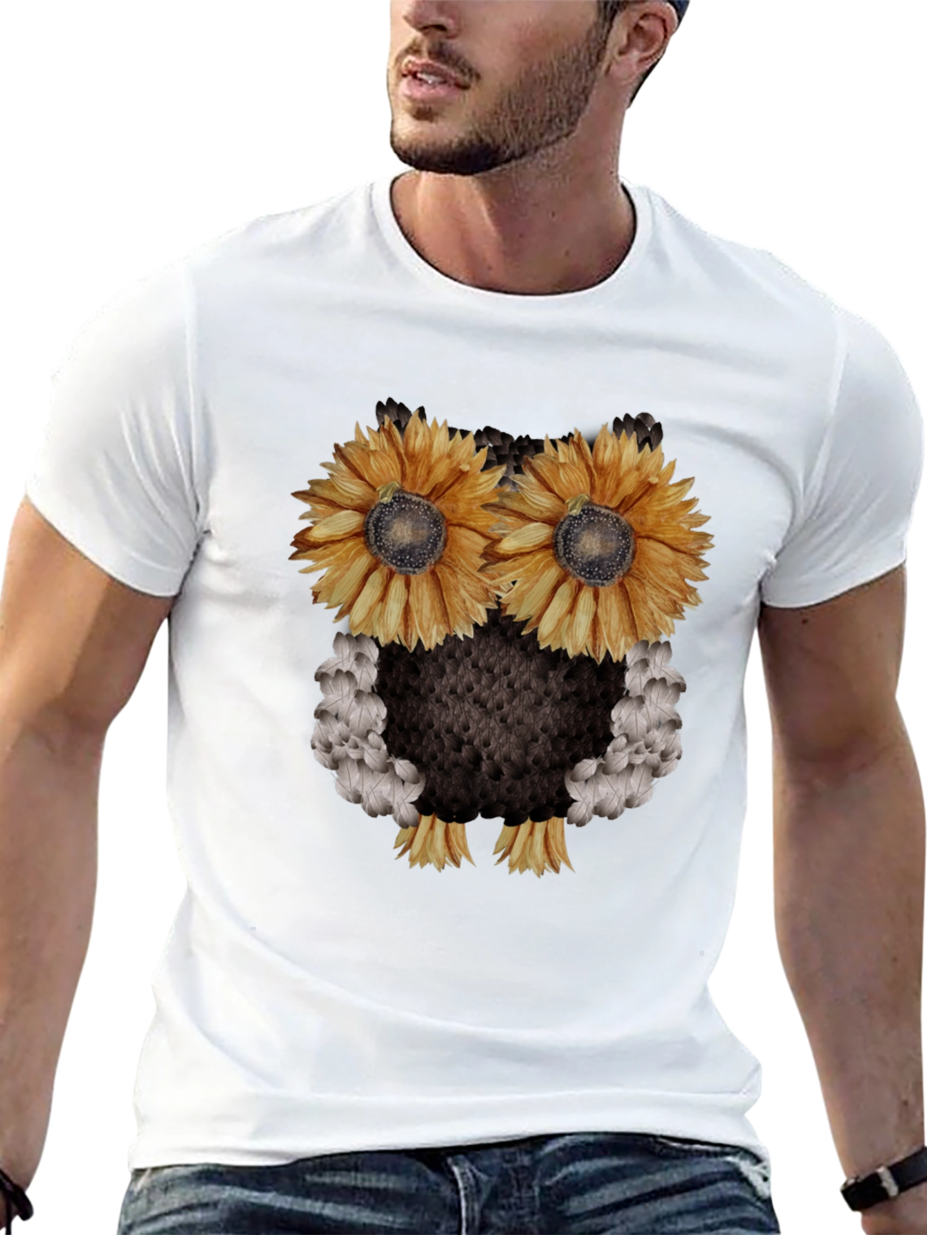 Sunflower Owl Graphic Tee - Black