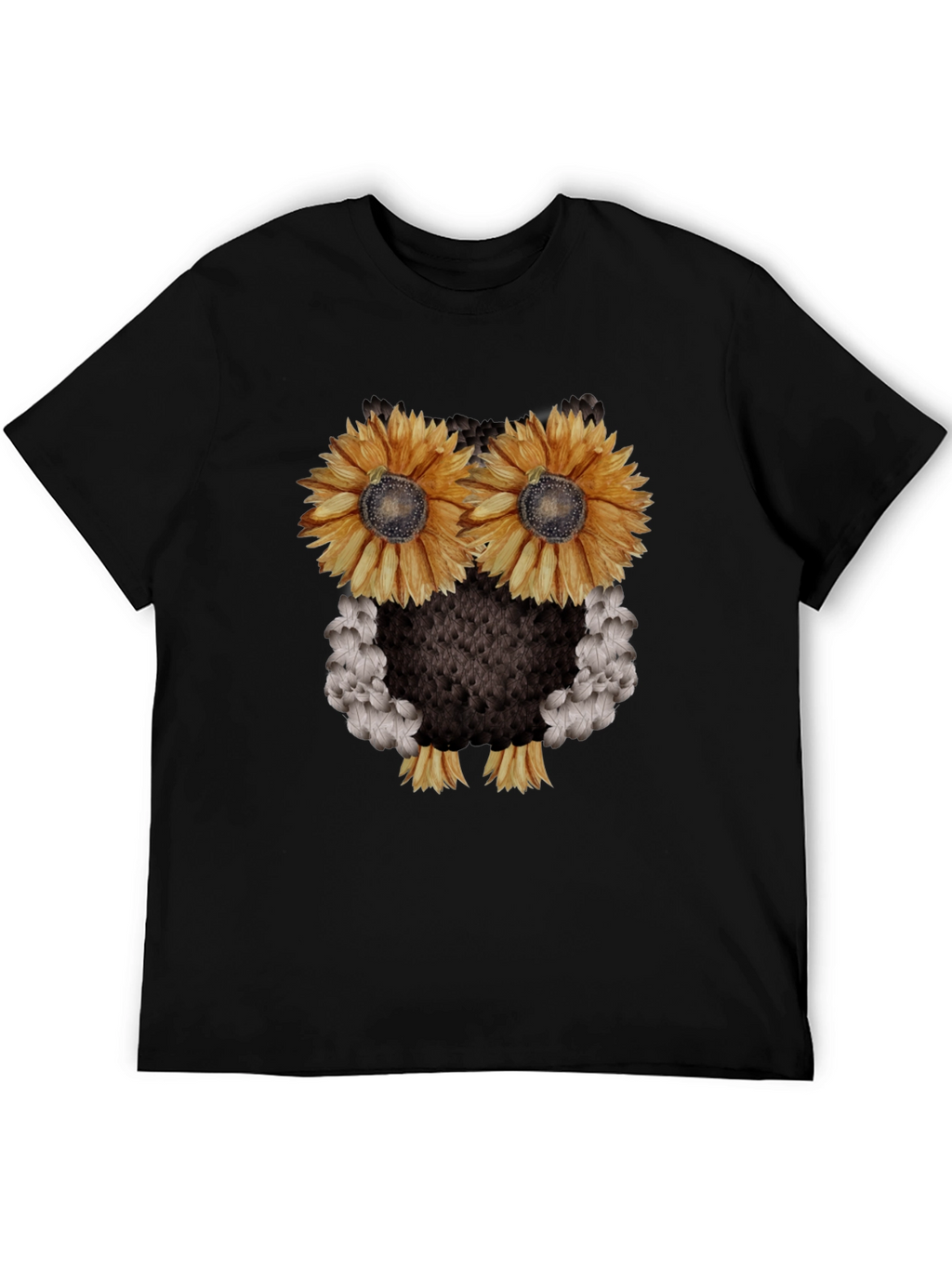Sunflower Owl Graphic Tee - Black