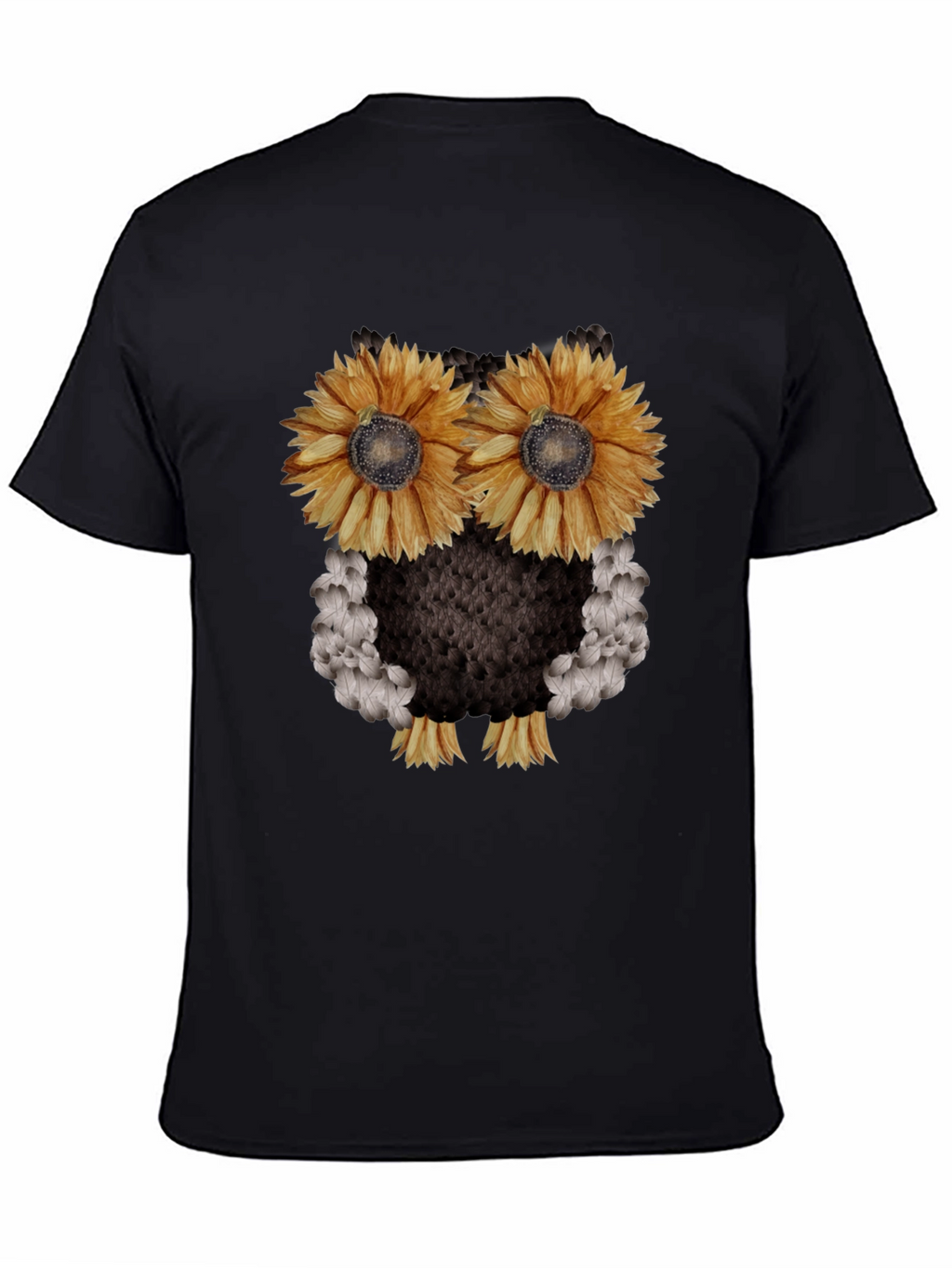 Sunflower Owl Graphic Tee - Black