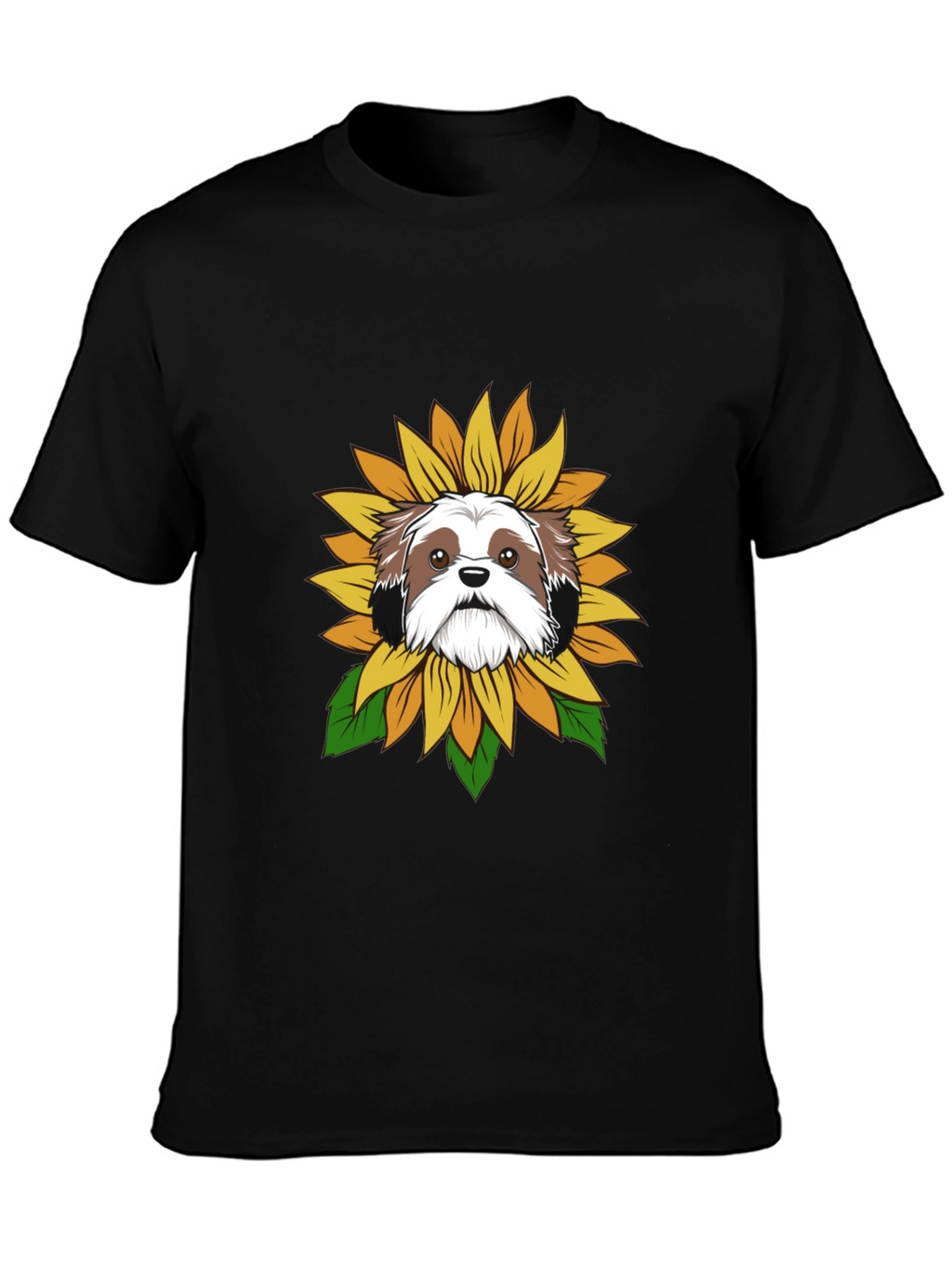 Shih Tzu Sunflower T-Shirt – Cute Dog Lover Graphic Tee