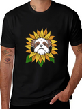 Shih Tzu Sunflower T-Shirt – Cute Dog Lover Graphic Tee