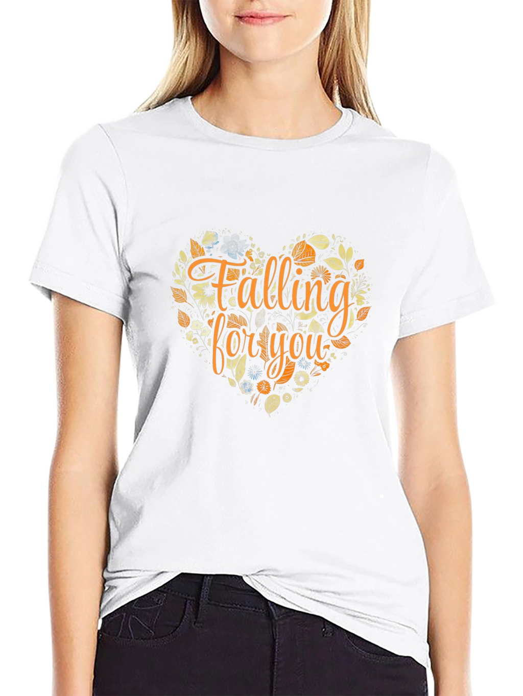 Falling for You Floral Heart Graphic Tee