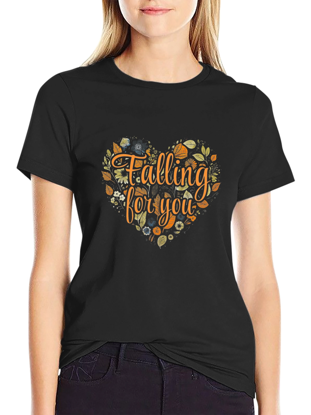Falling for You Floral Heart Graphic Tee