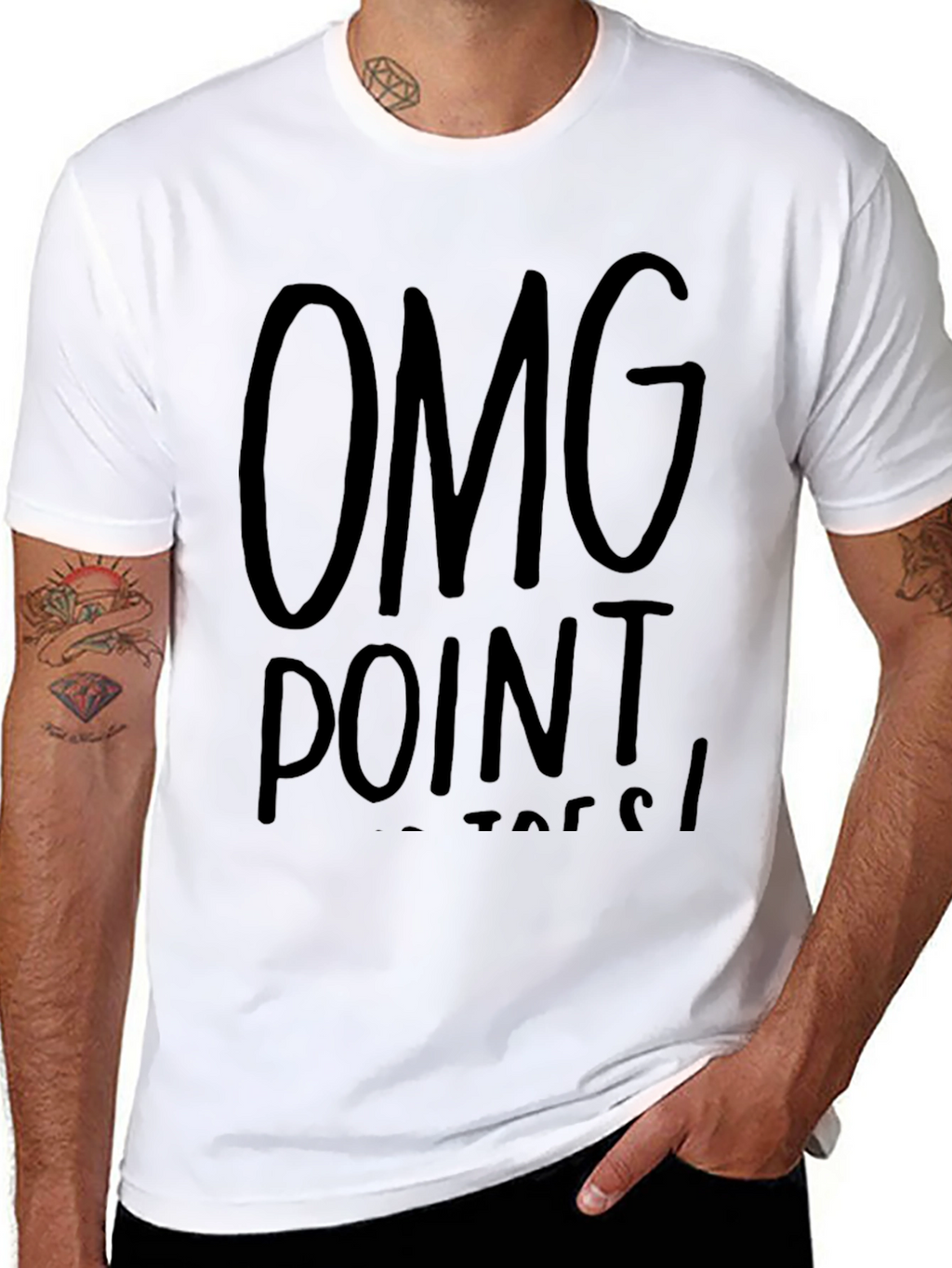 OMG Point Funny Graphic T-Shirt