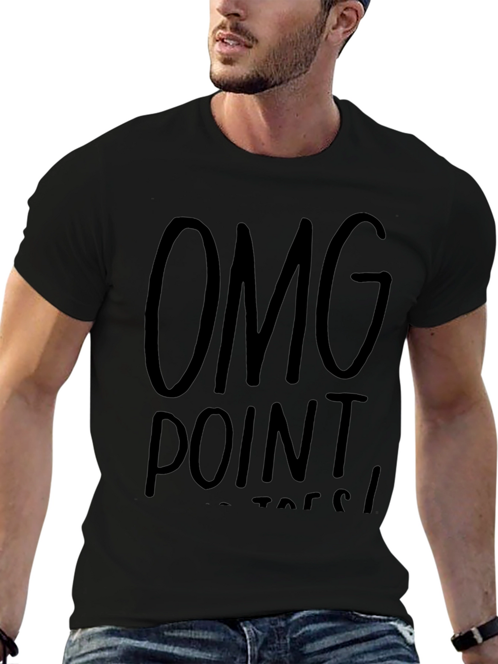 OMG Point Funny Graphic T-Shirt