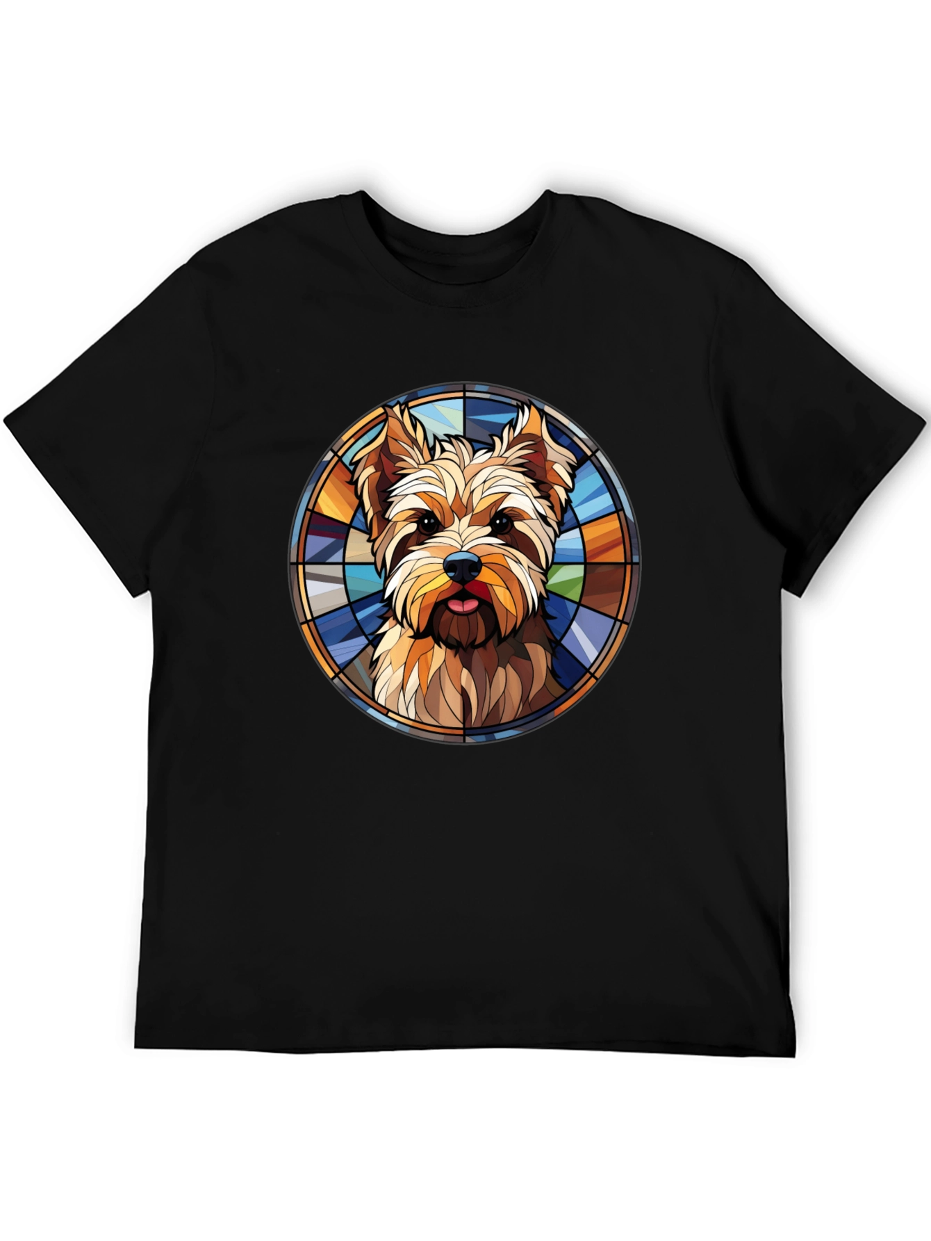 Stained Glass Yorkie T-Shirt – Artistic Dog Lover Tee