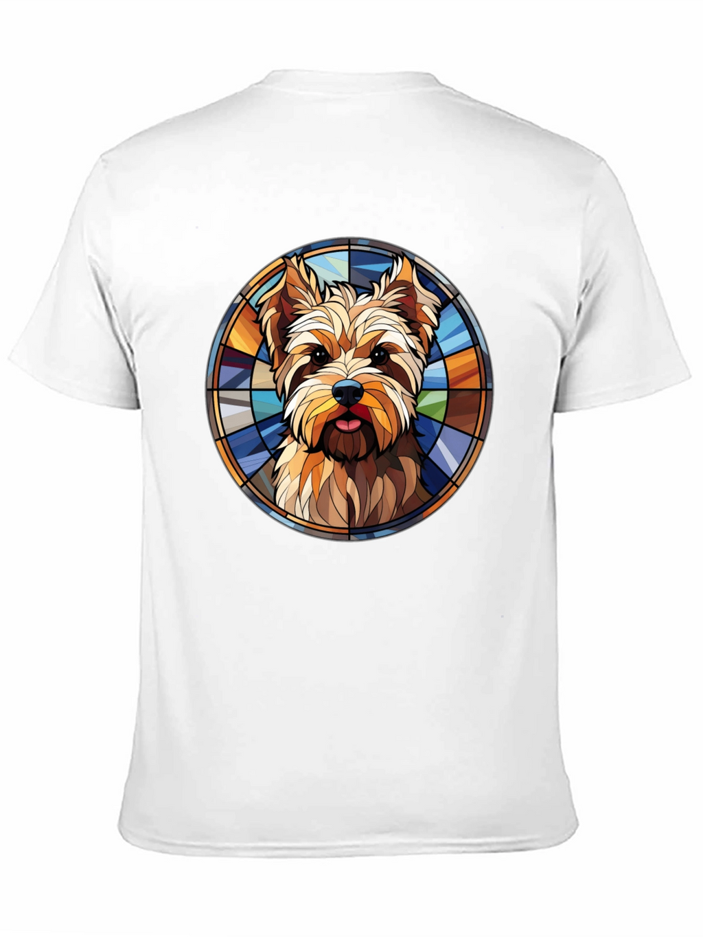 Stained Glass Yorkie T-Shirt – Artistic Dog Lover Tee