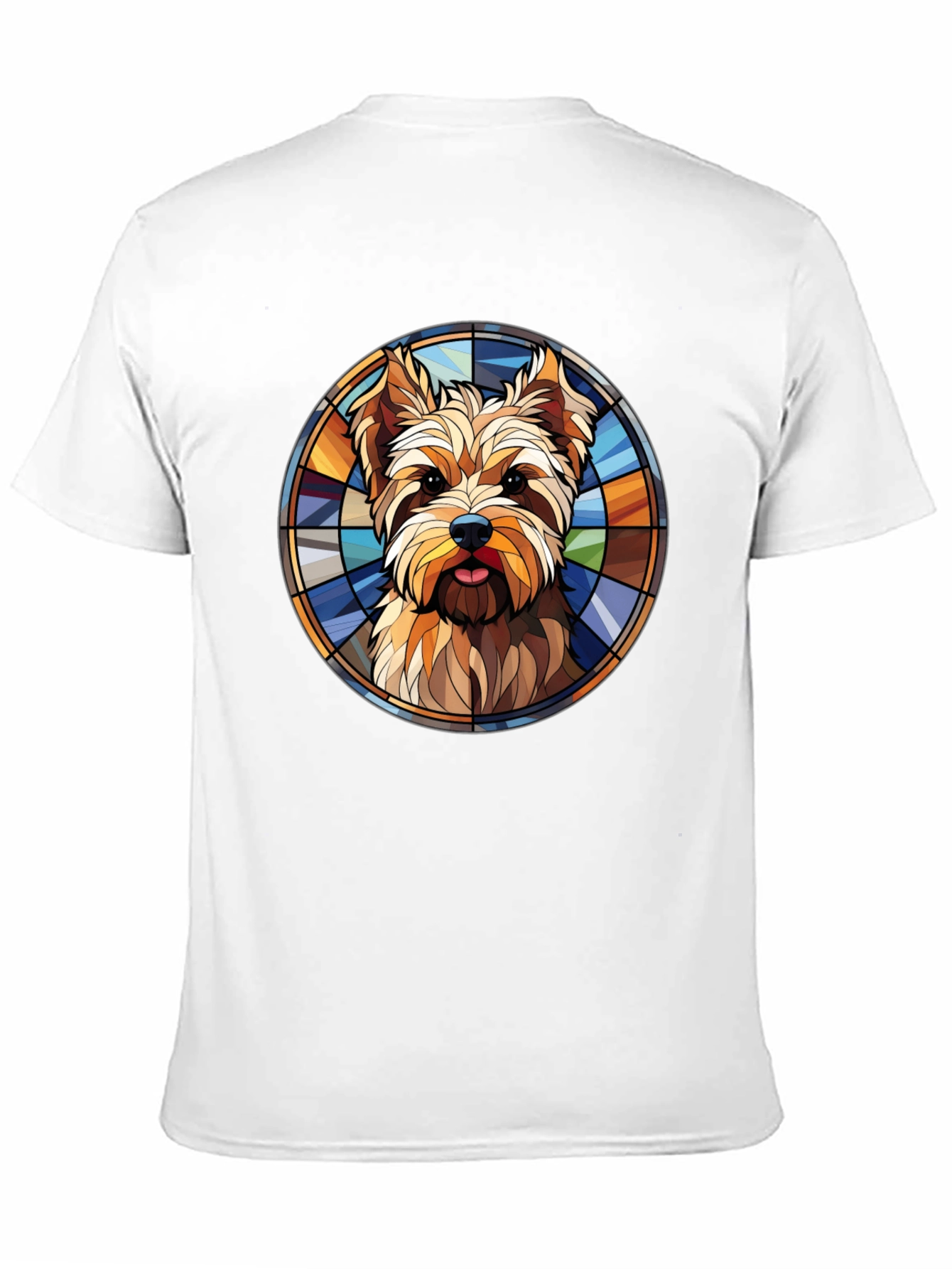 Stained Glass Yorkie T-Shirt – Artistic Dog Lover Tee