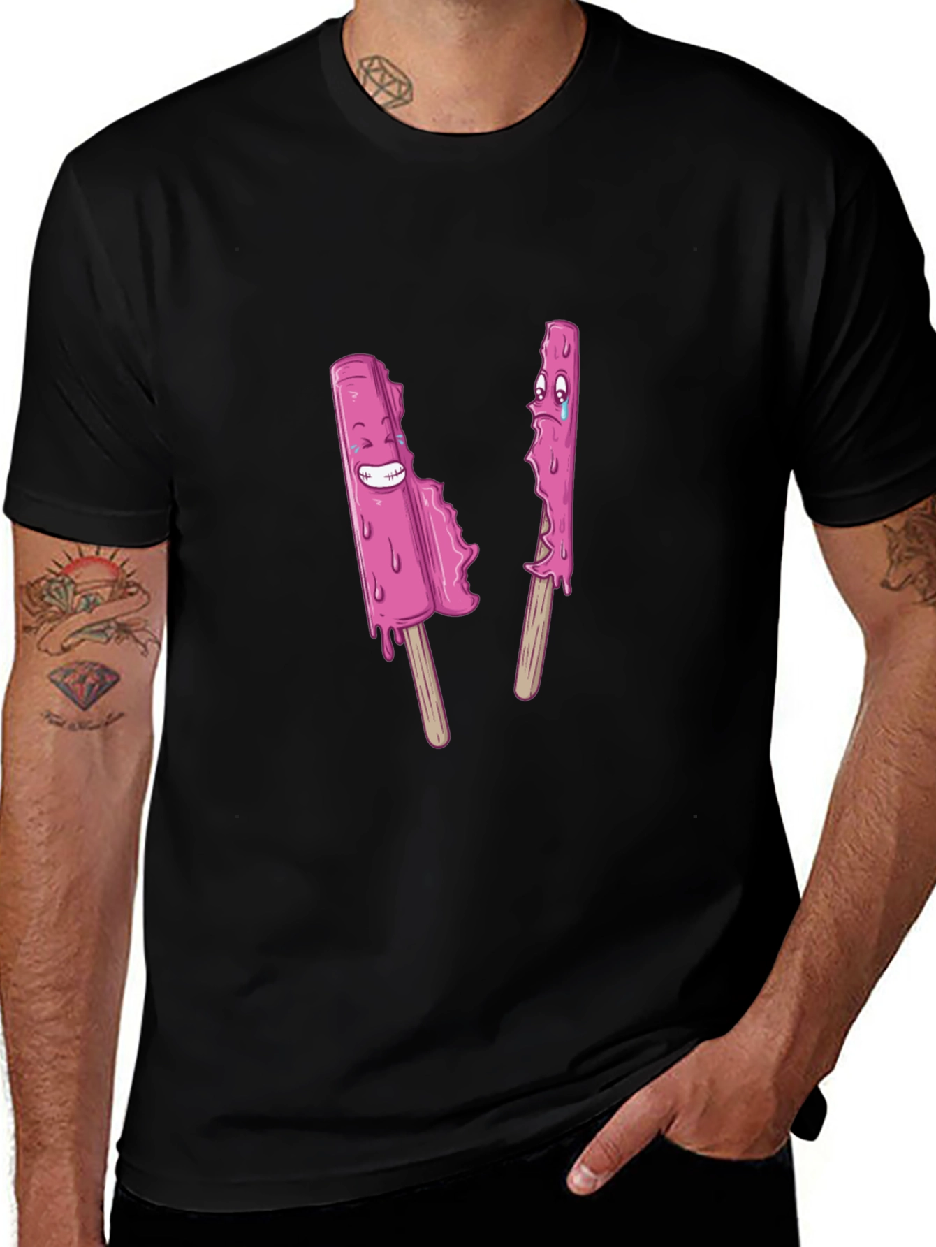 Funny Popsicle Graphic Tee - Black Unisex T-Shirt
