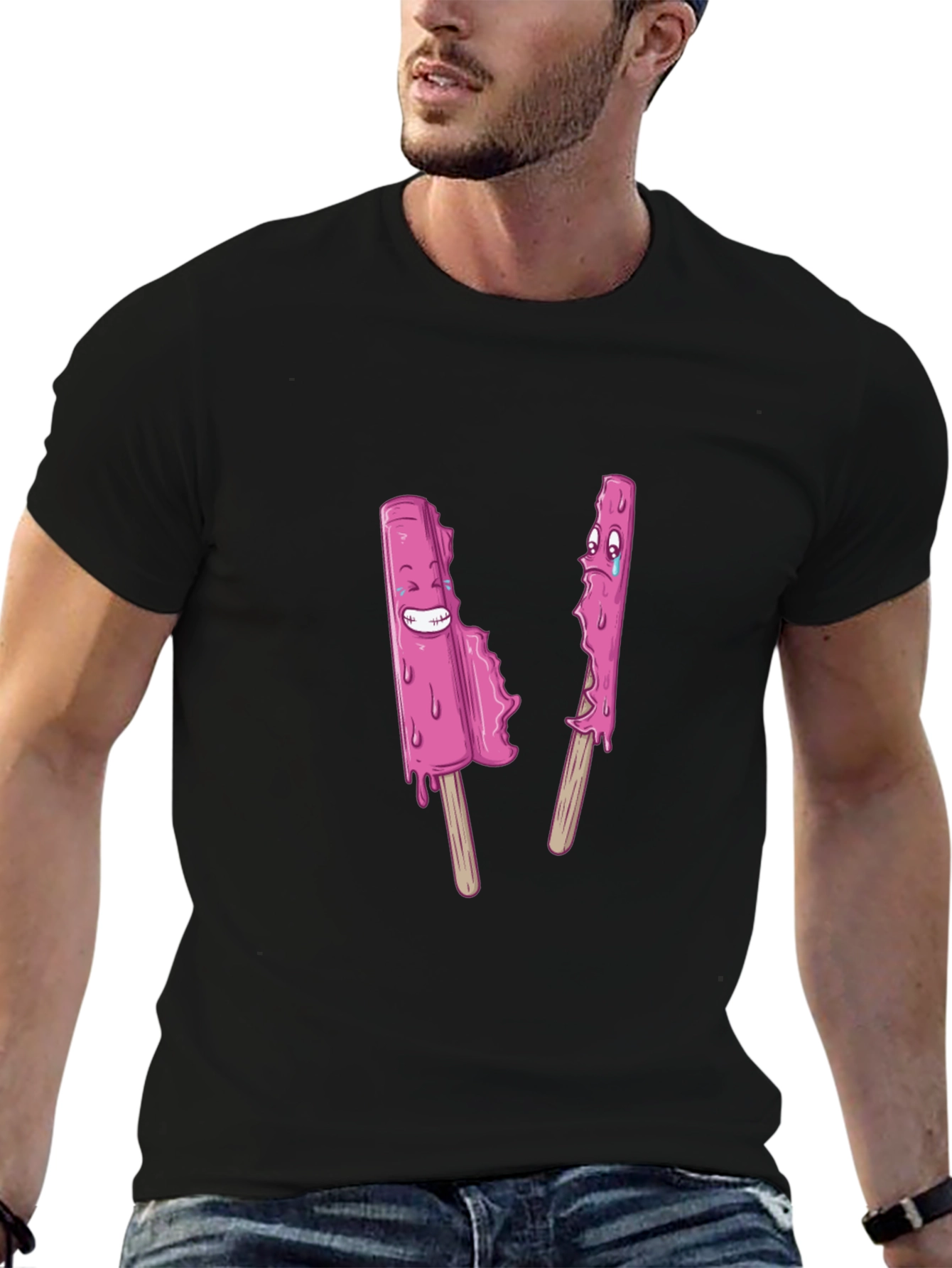 Funny Popsicle Graphic Tee - Black Unisex T-Shirt
