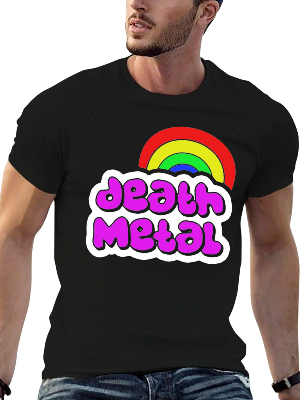 Death Metal Rainbow Graphic T-Shirt