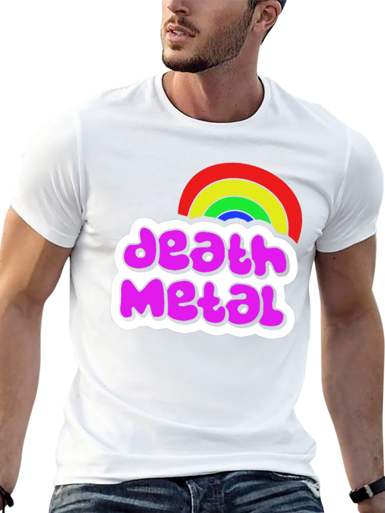 Death Metal Rainbow Graphic T-Shirt