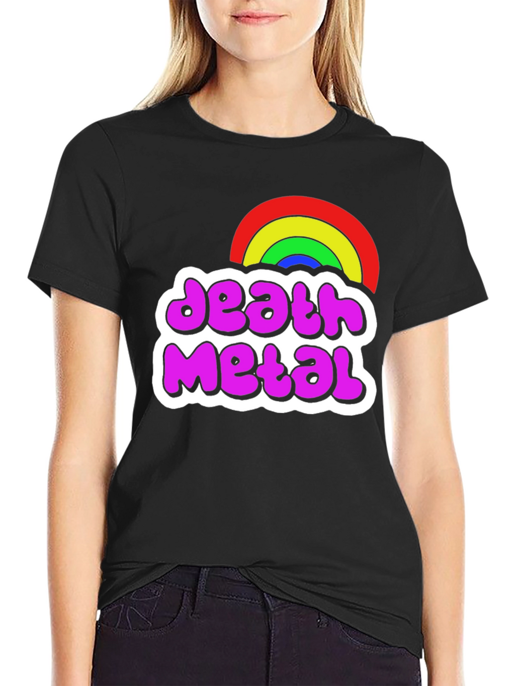 Death Metal Rainbow Graphic T-Shirt