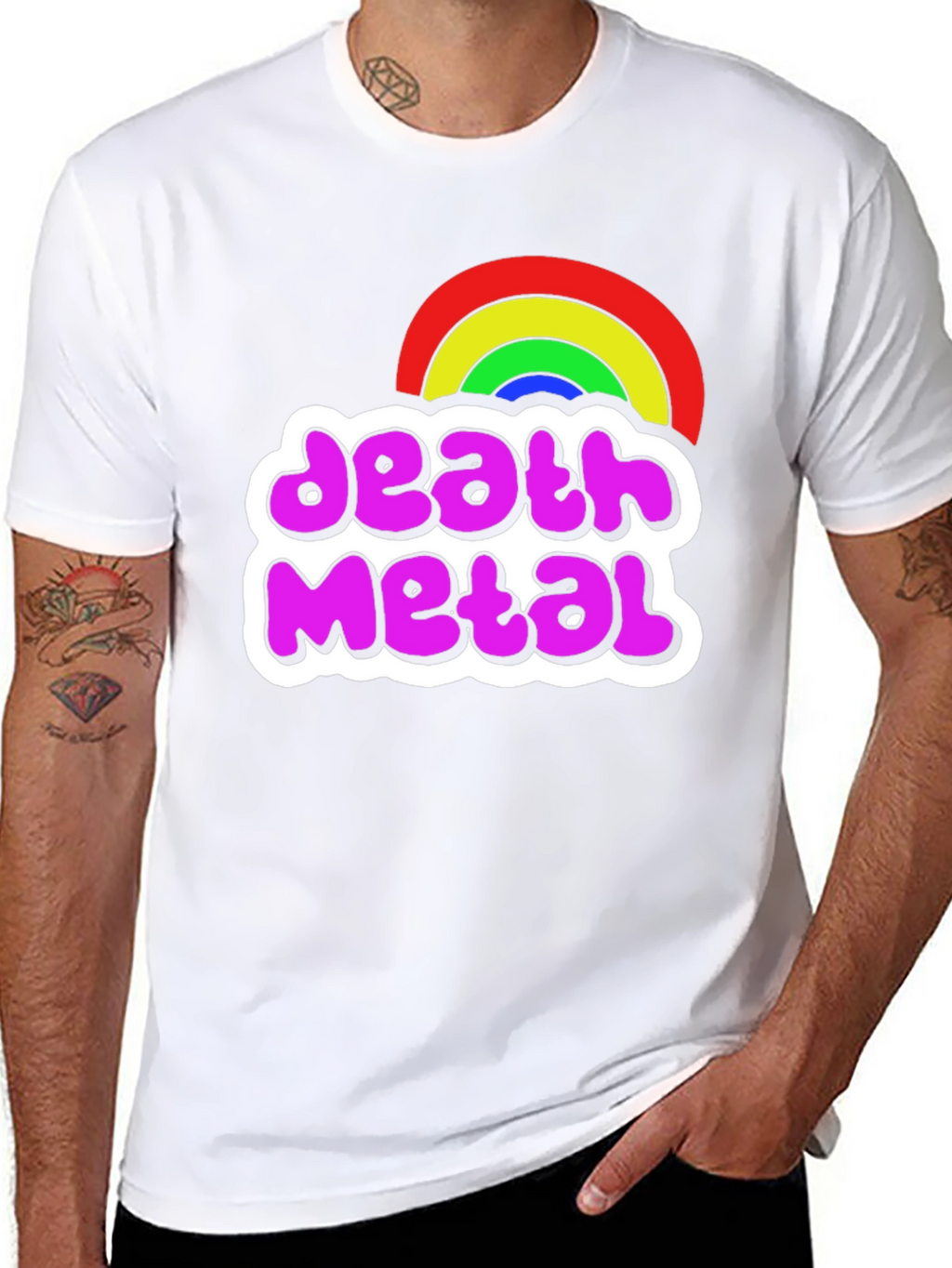 Death Metal Rainbow Graphic T-Shirt