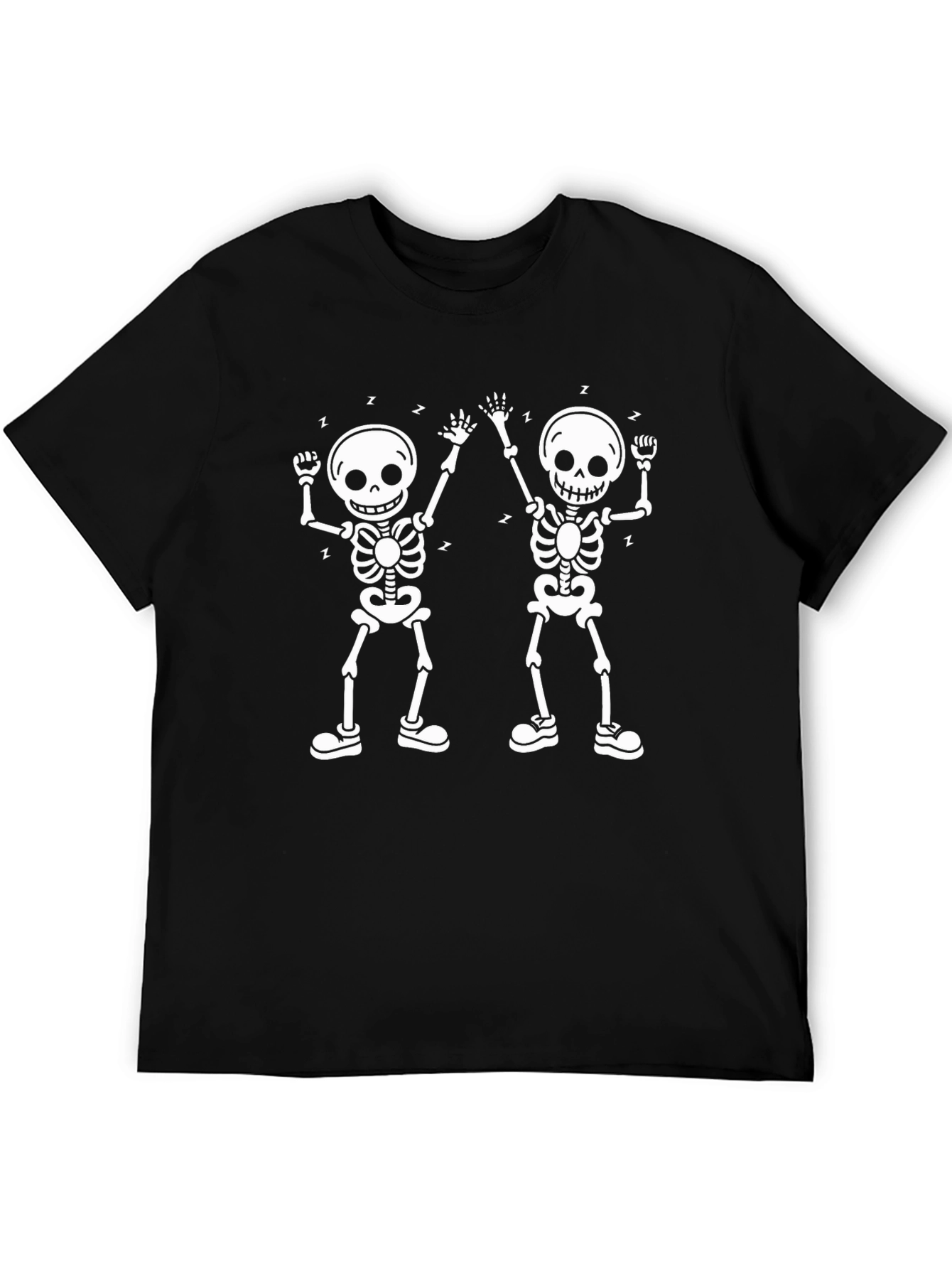 Dancing Skeletons Graphic Tee - Black