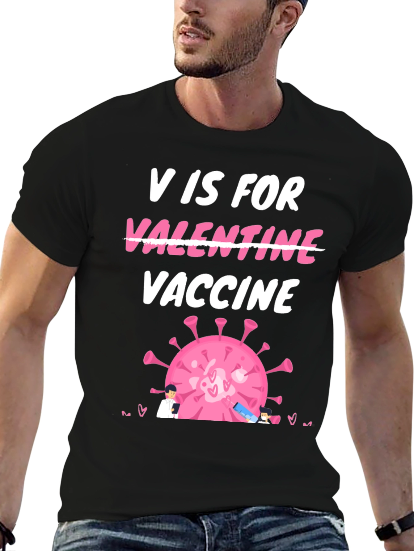 V is for Vaccine Valentines Day T-Shirt