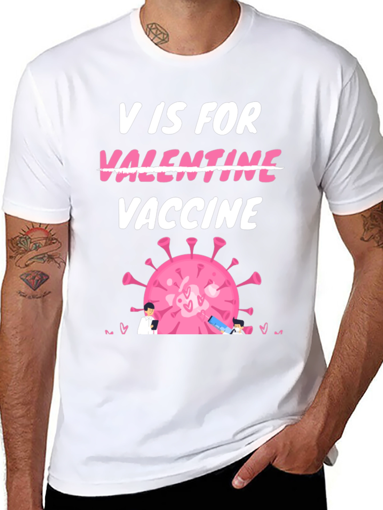 V is for Vaccine Valentines Day T-Shirt