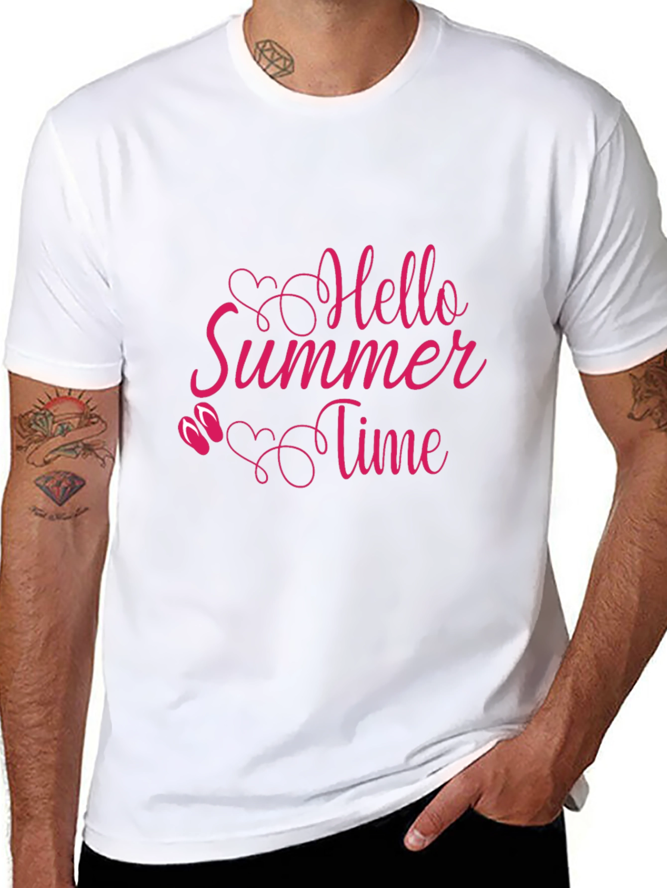 Hello Summer Time Black T-Shirt