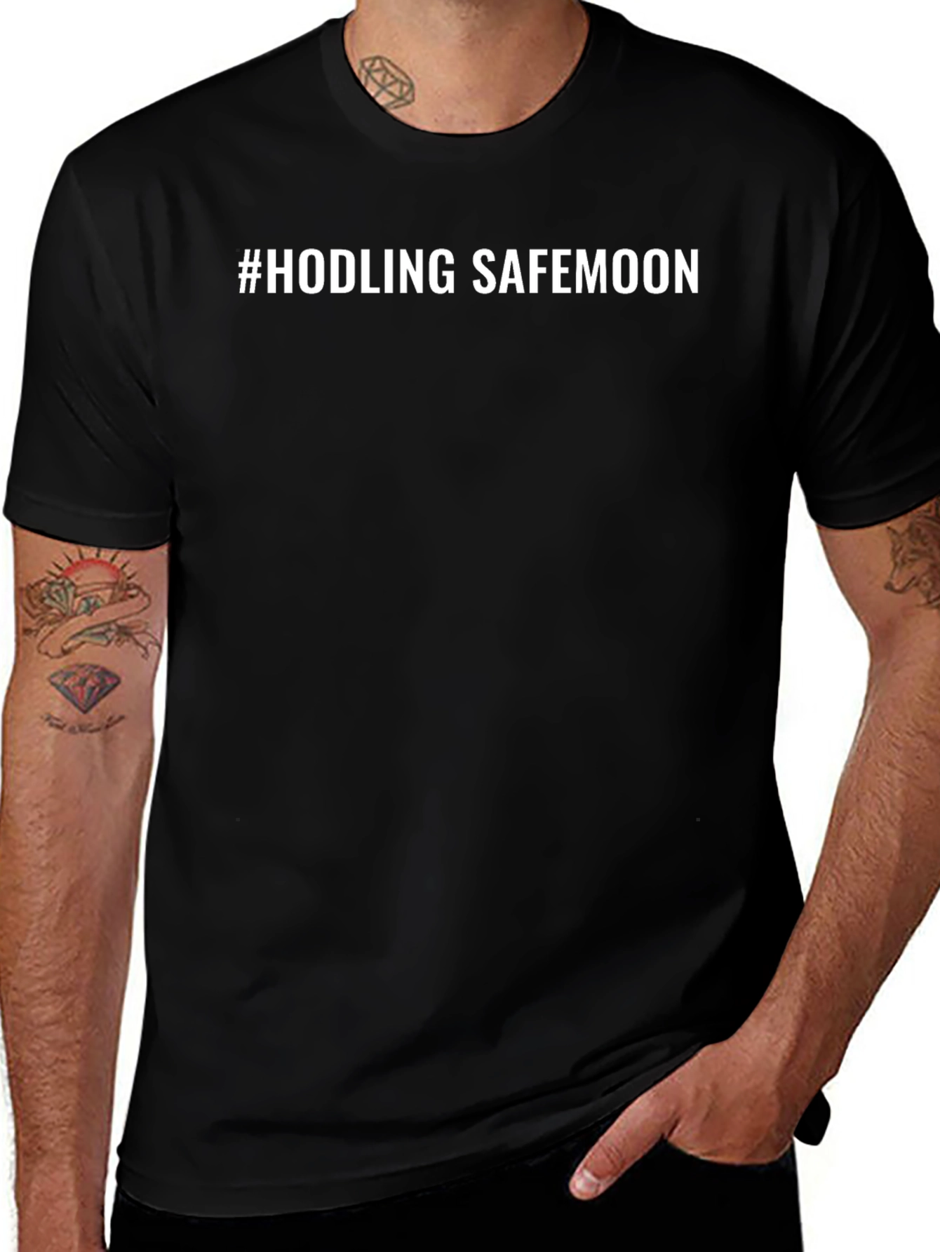 #HODLING SAFEMOON Black T-Shirt