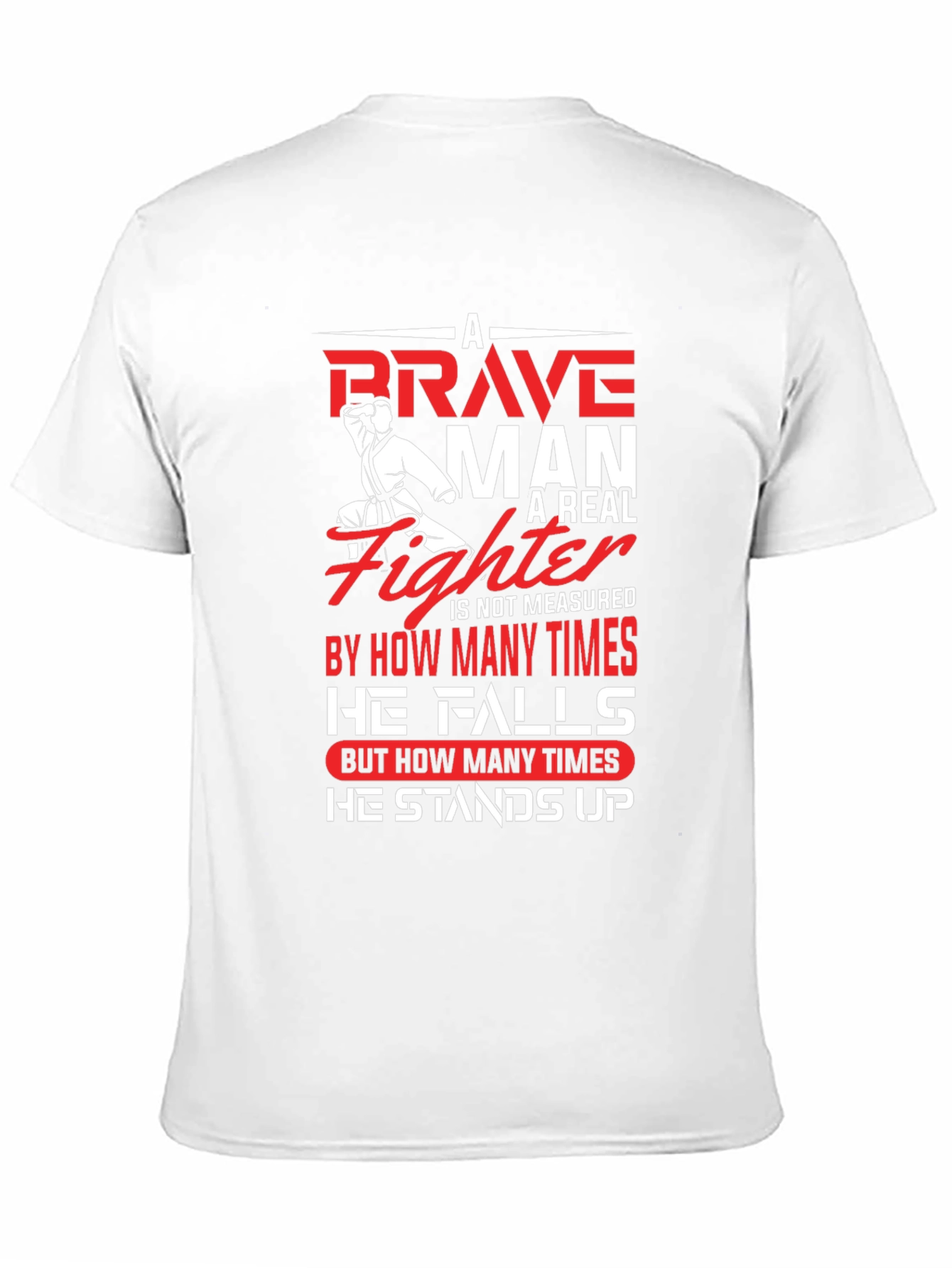 Brave Fighter Graphic T-Shirt - Motivational Karate Design