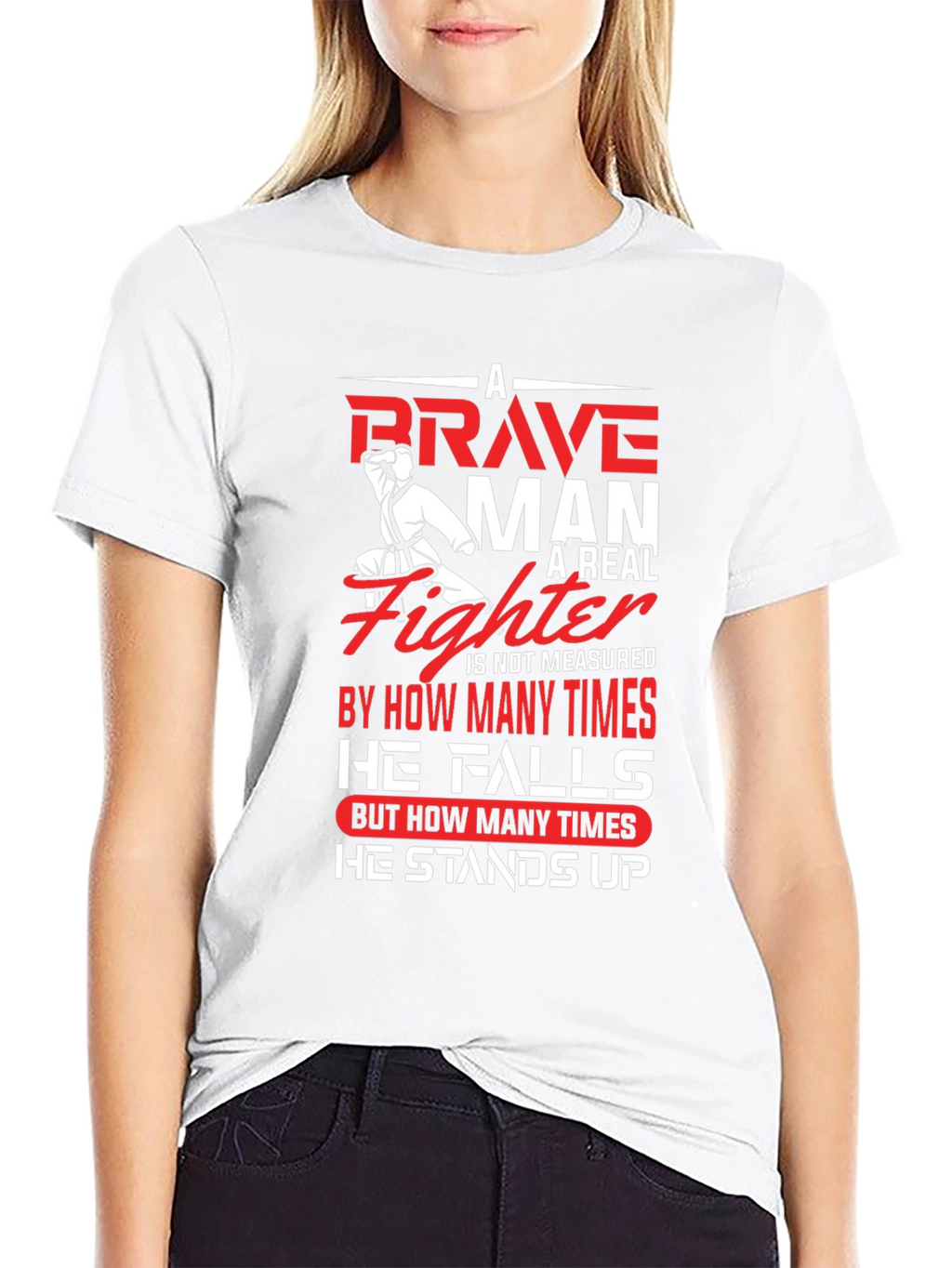 Brave Fighter Graphic T-Shirt - Motivational Karate Design