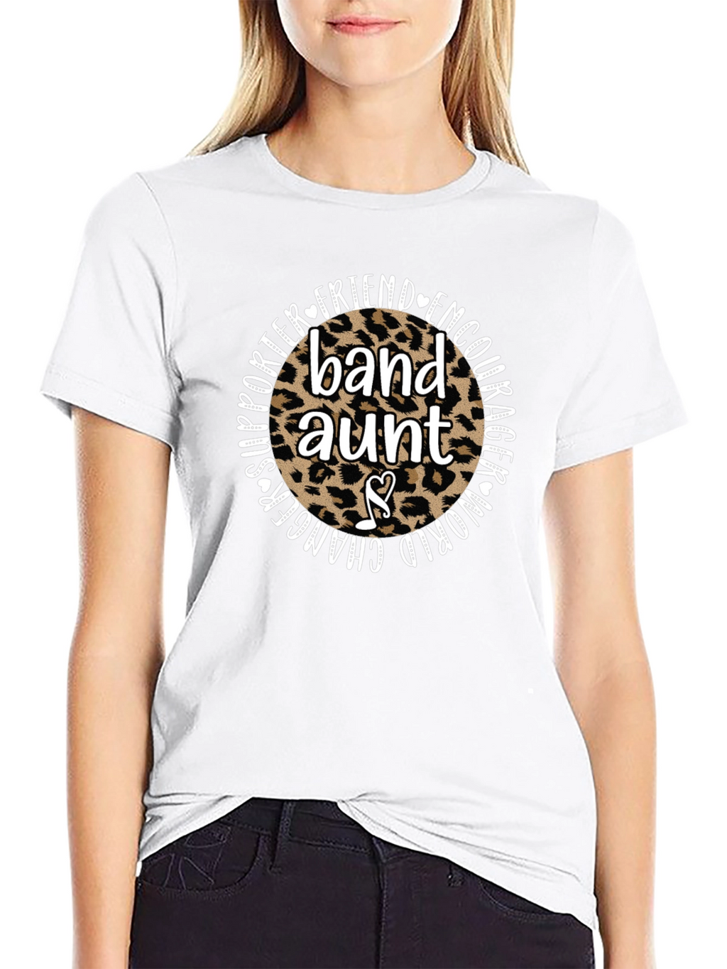 Band Aunt Leopard Print Graphic Tee