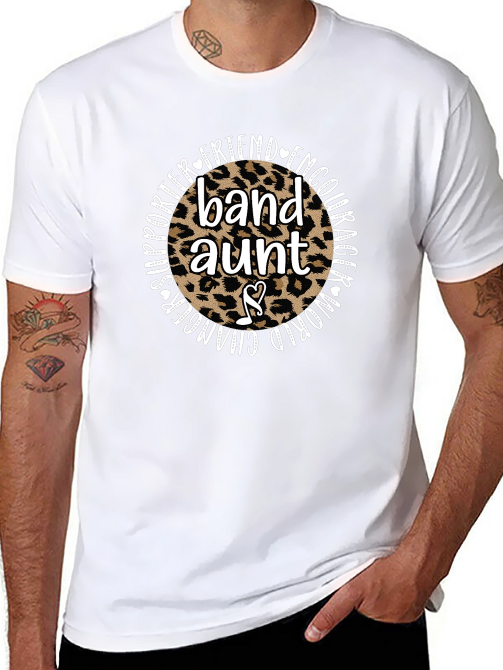 Band Aunt Leopard Print Graphic Tee
