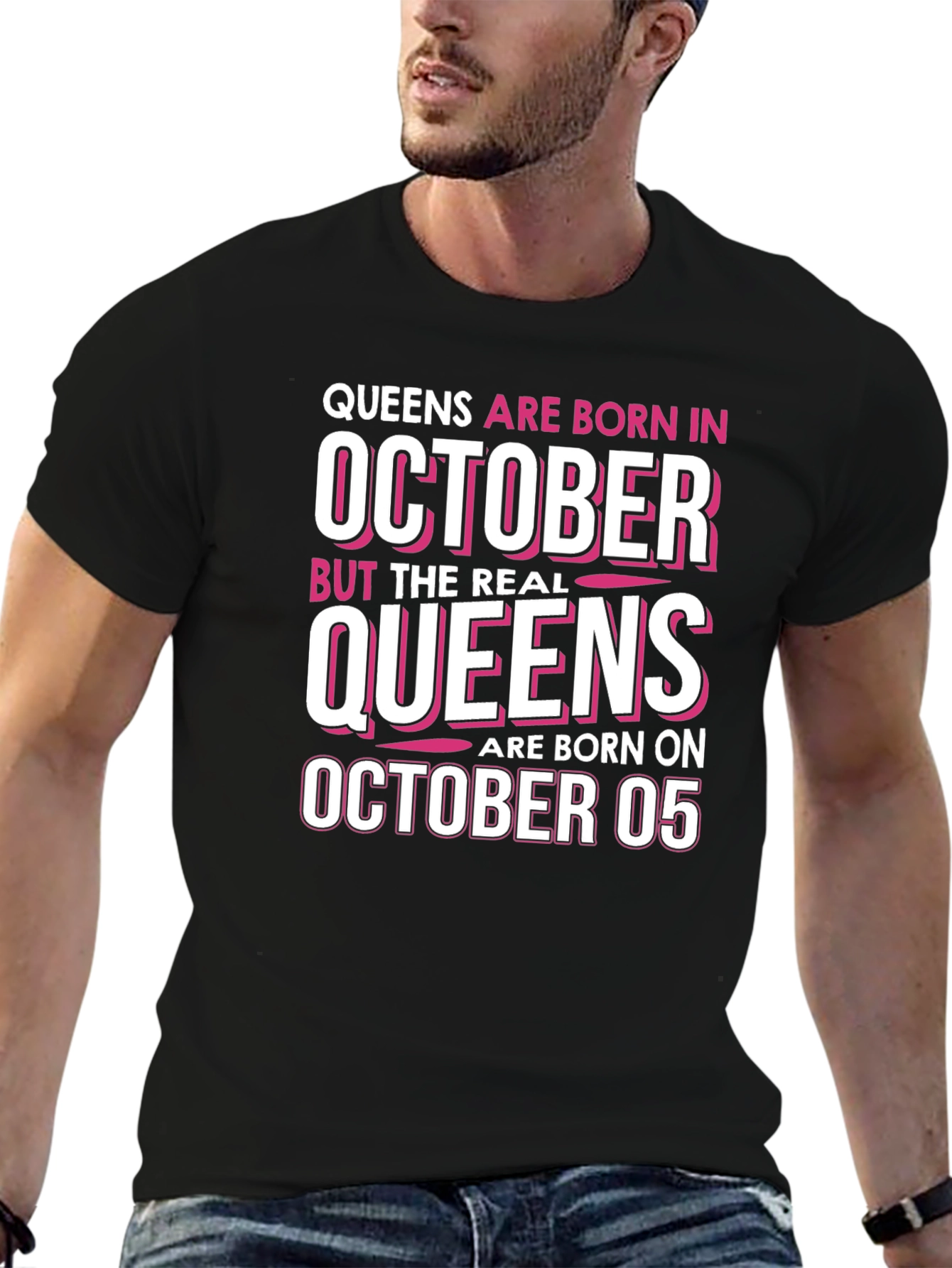 Queens Born in October 05 - Funny Birthday T-Shirt