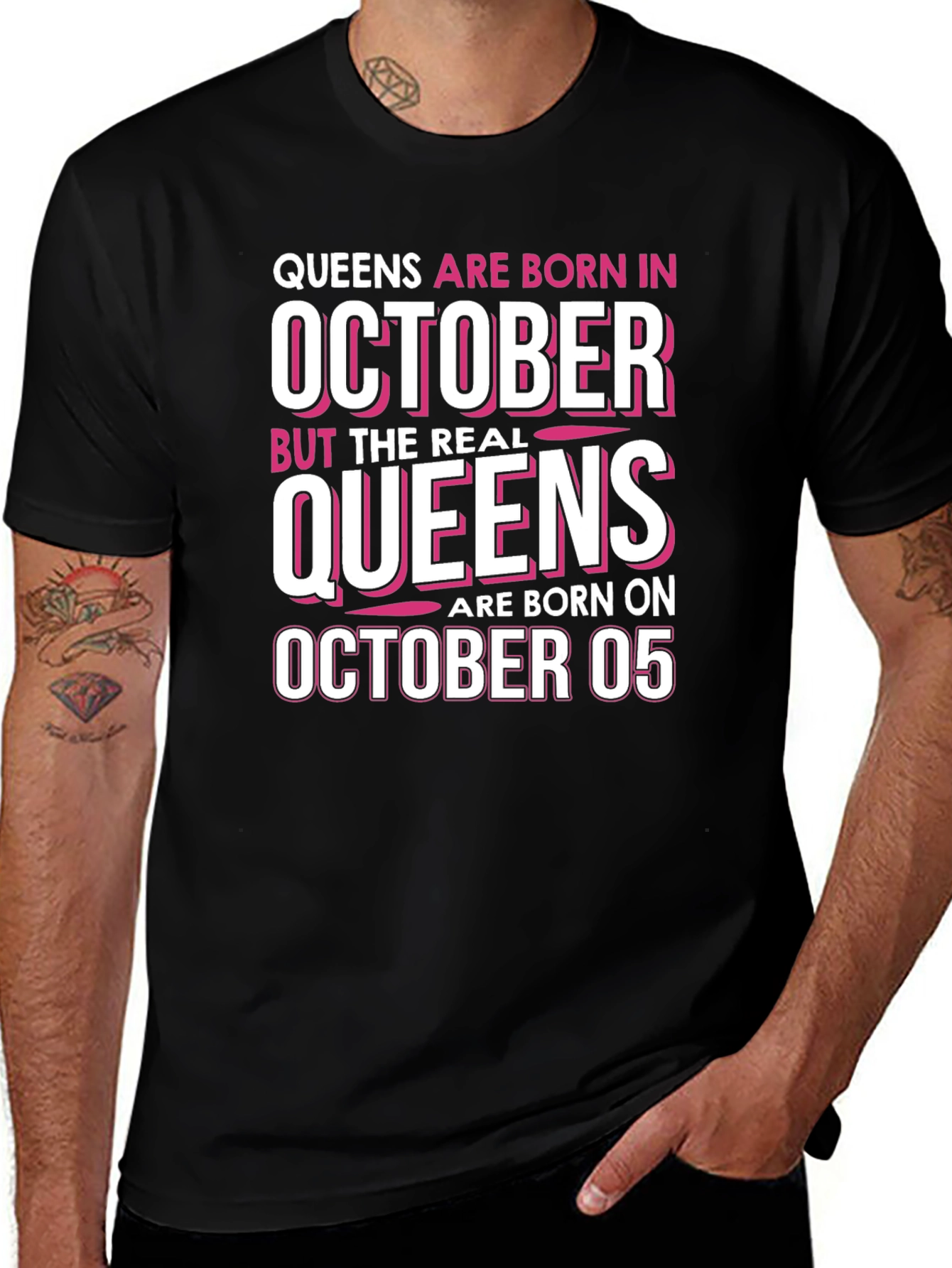 Queens Born in October 05 - Funny Birthday T-Shirt
