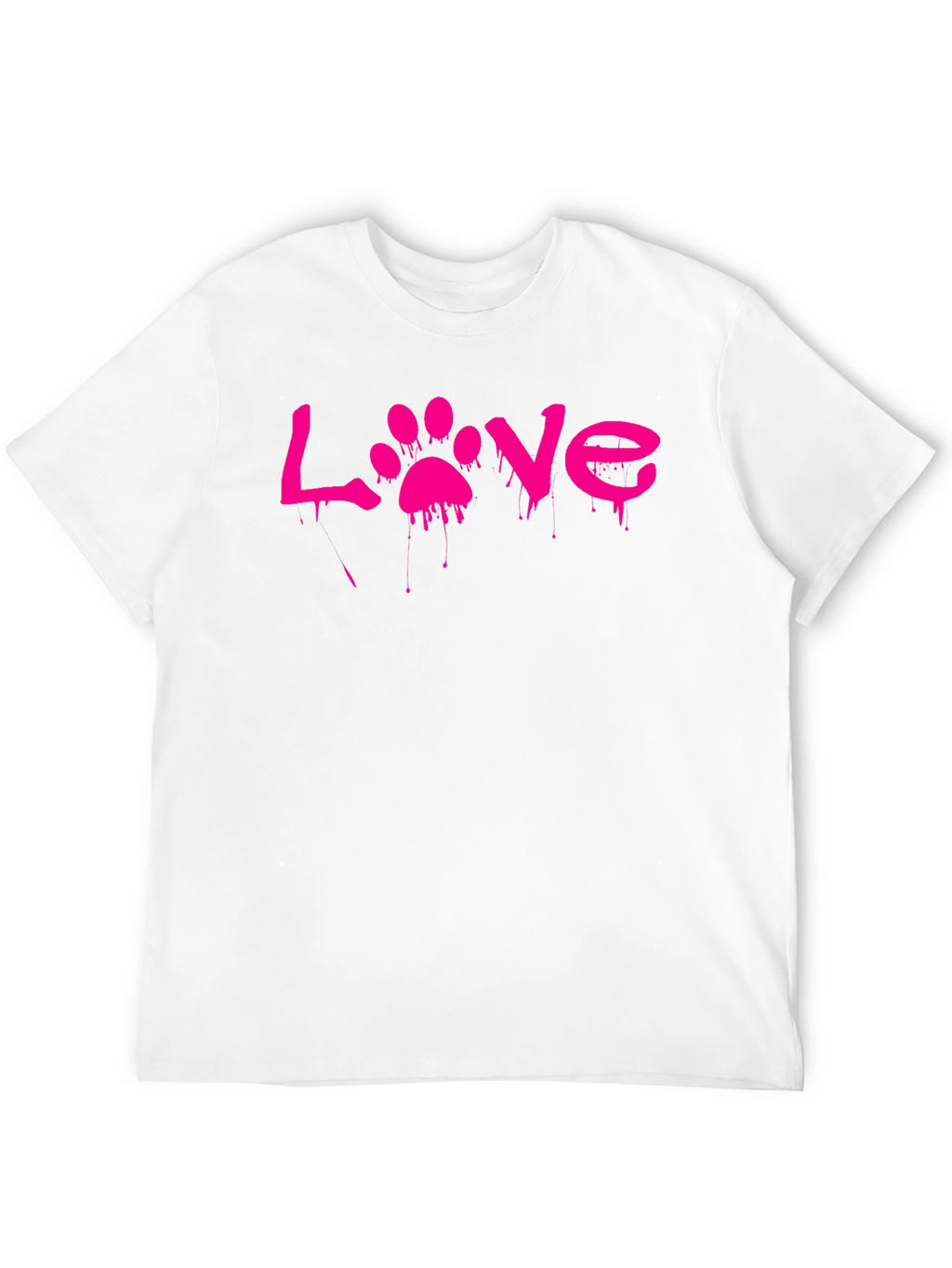 Love Paw Print Graphic T-Shirt - Black