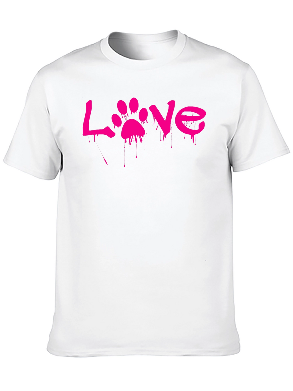 Love Paw Print Graphic T-Shirt - Black