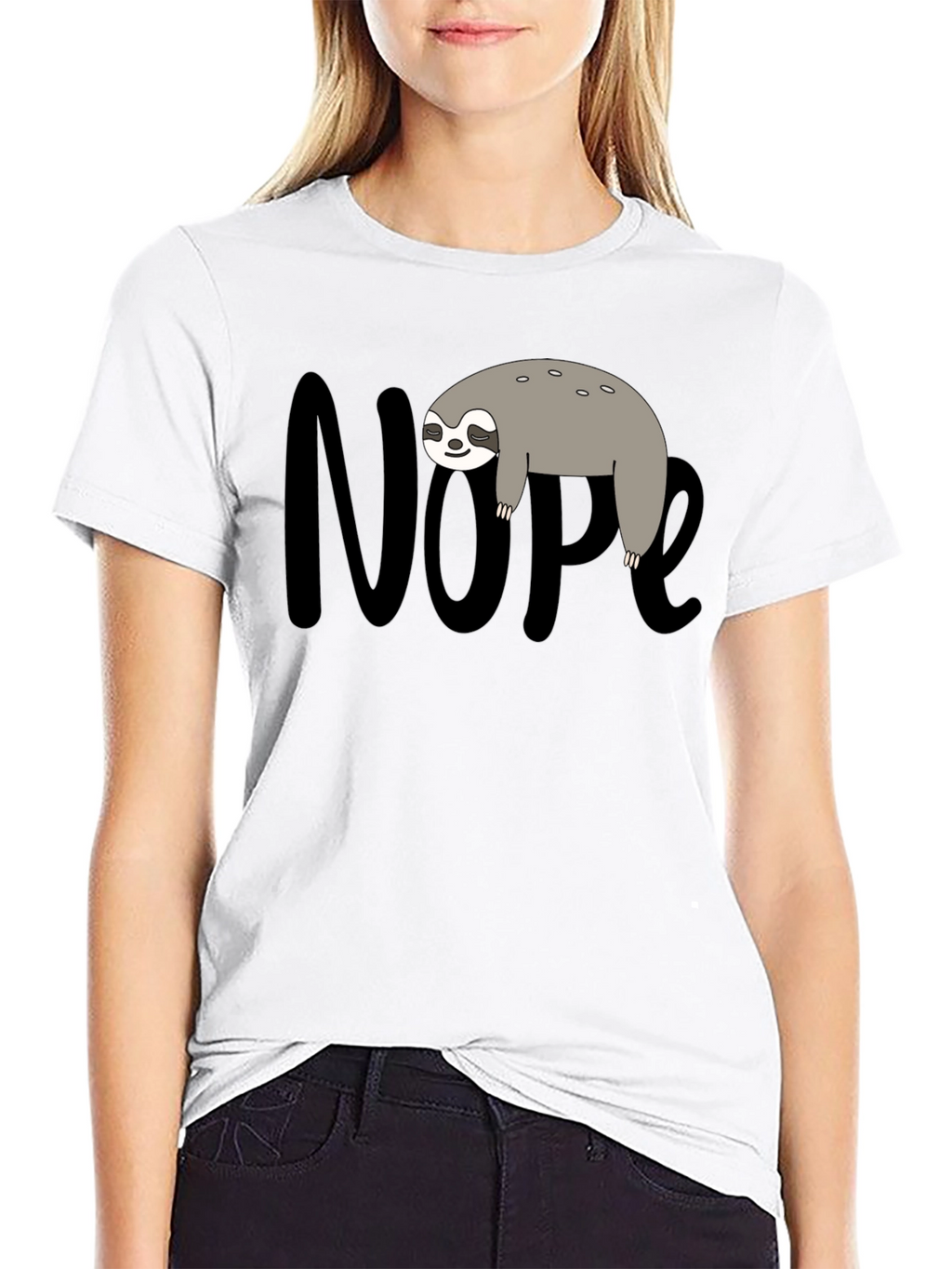 Nope Sloth Graphic Tee - Lazy Day Comfort