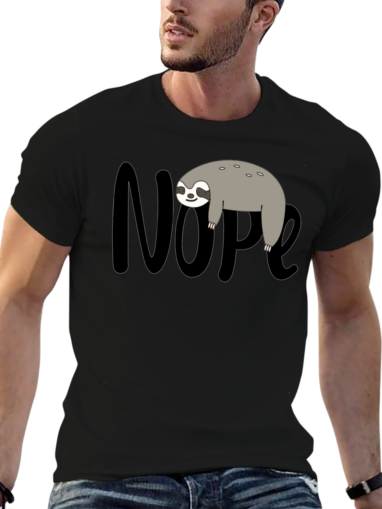 Nope Sloth Graphic Tee - Lazy Day Comfort