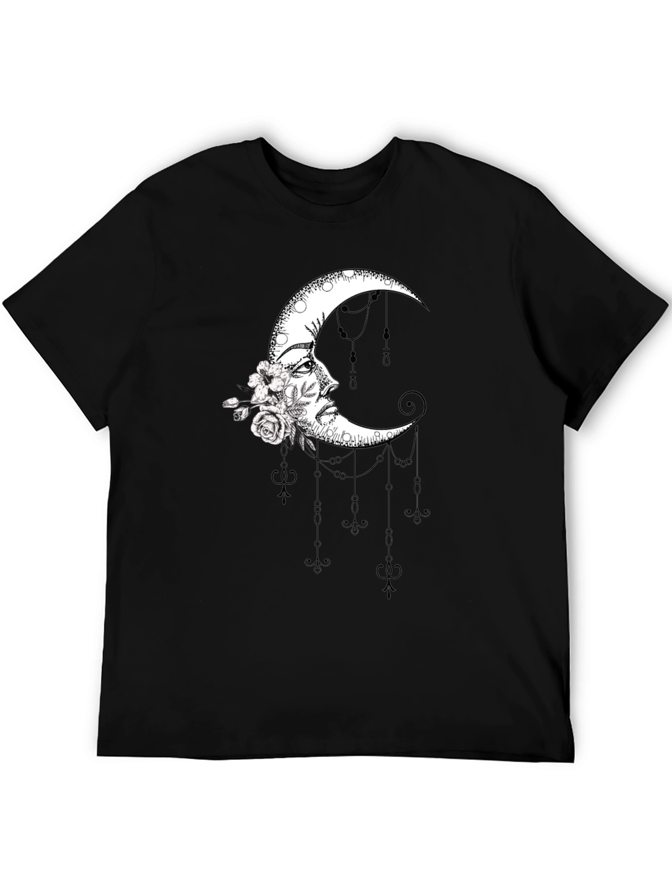 Moon Goddess Graphic T-Shirt - Stylish Black Tee