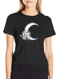 Moon Goddess Graphic T-Shirt - Stylish Black Tee