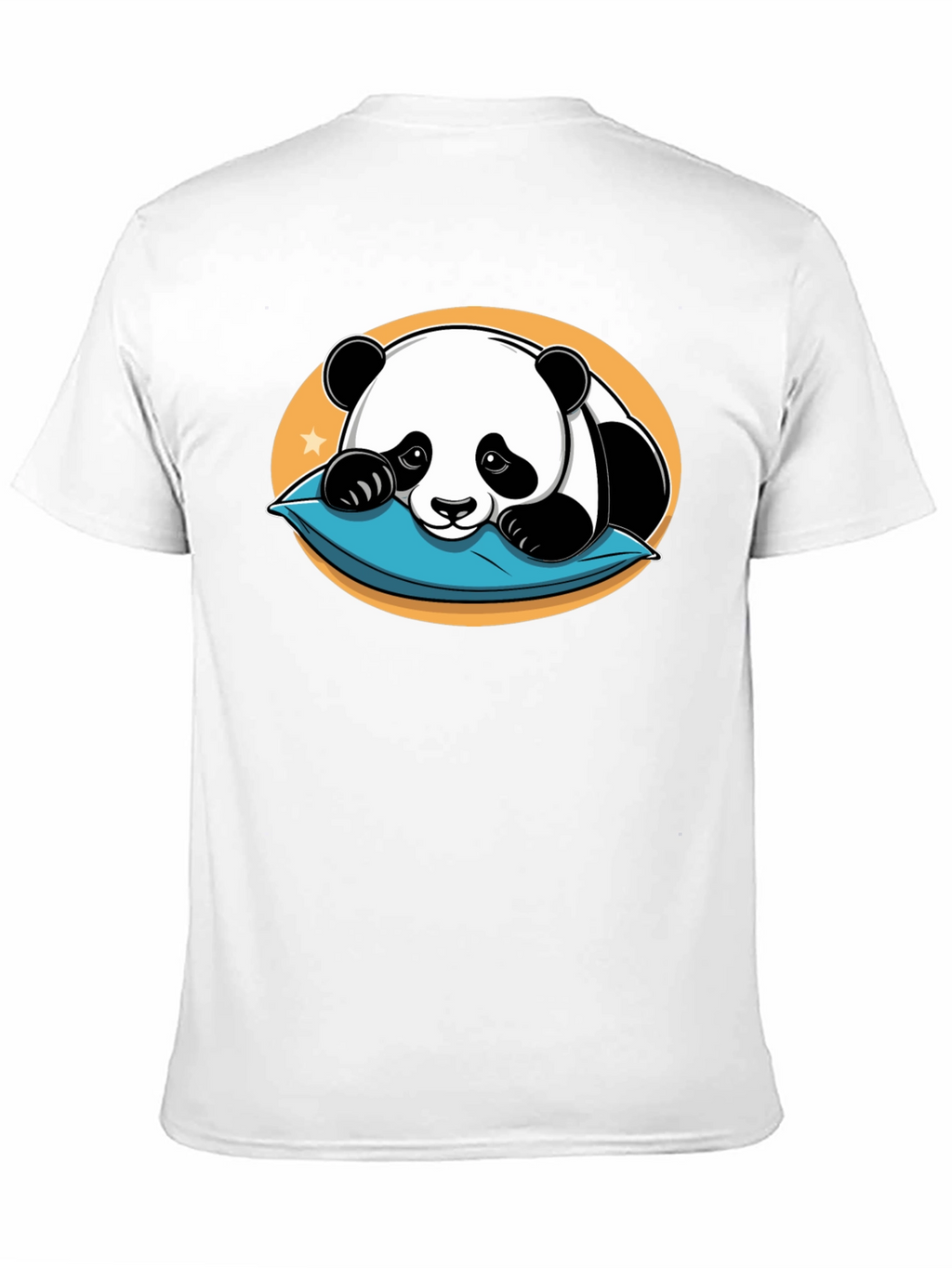 Cute Panda Pillow Black T-Shirt